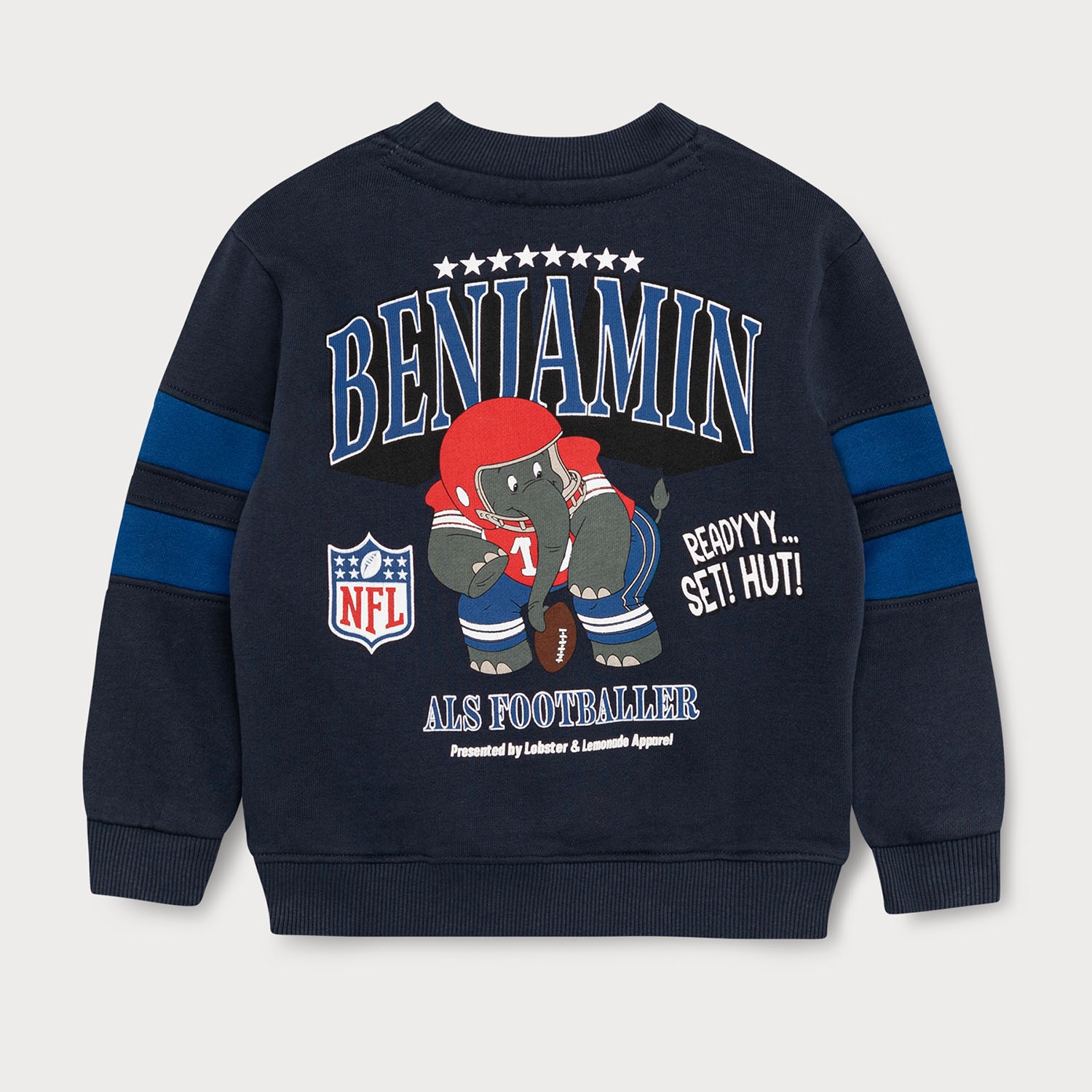 Benjamin als Footballer L&L '96 Crew Box NFL Sweater Navy (KIDS)