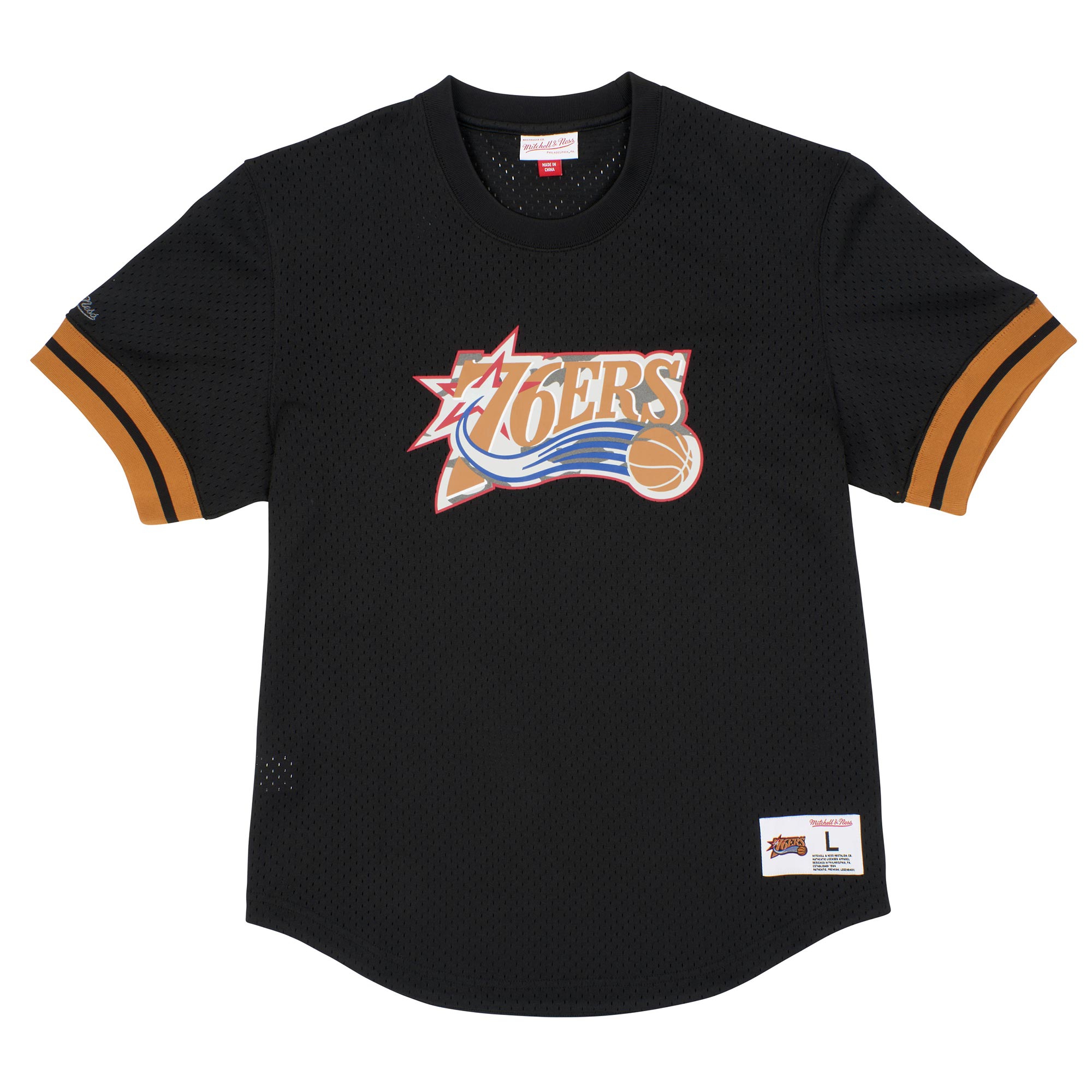 Philadelphia 76ers Mitchell & Ness Camo Reflective NBA Crew Mesh Jersey