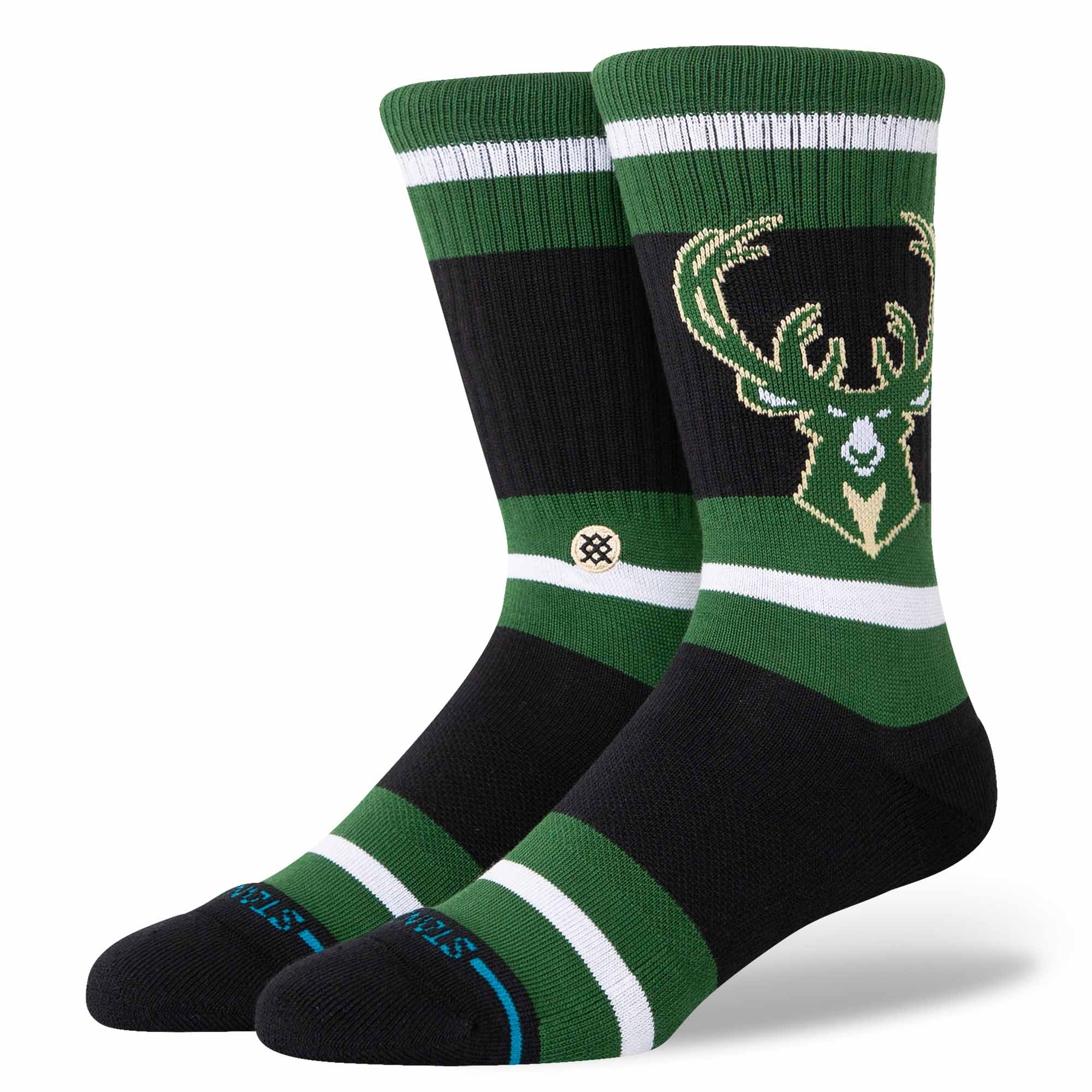 Milwaukee Bucks Stance Prep School NBA Crew Socken Schwarz