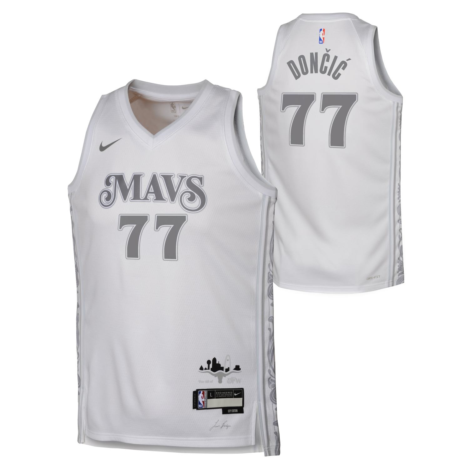Luka Doncic #77 Dallas Mavericks 2024-25 City Edition Nike Swingman NBA Trikot (YOUTH)