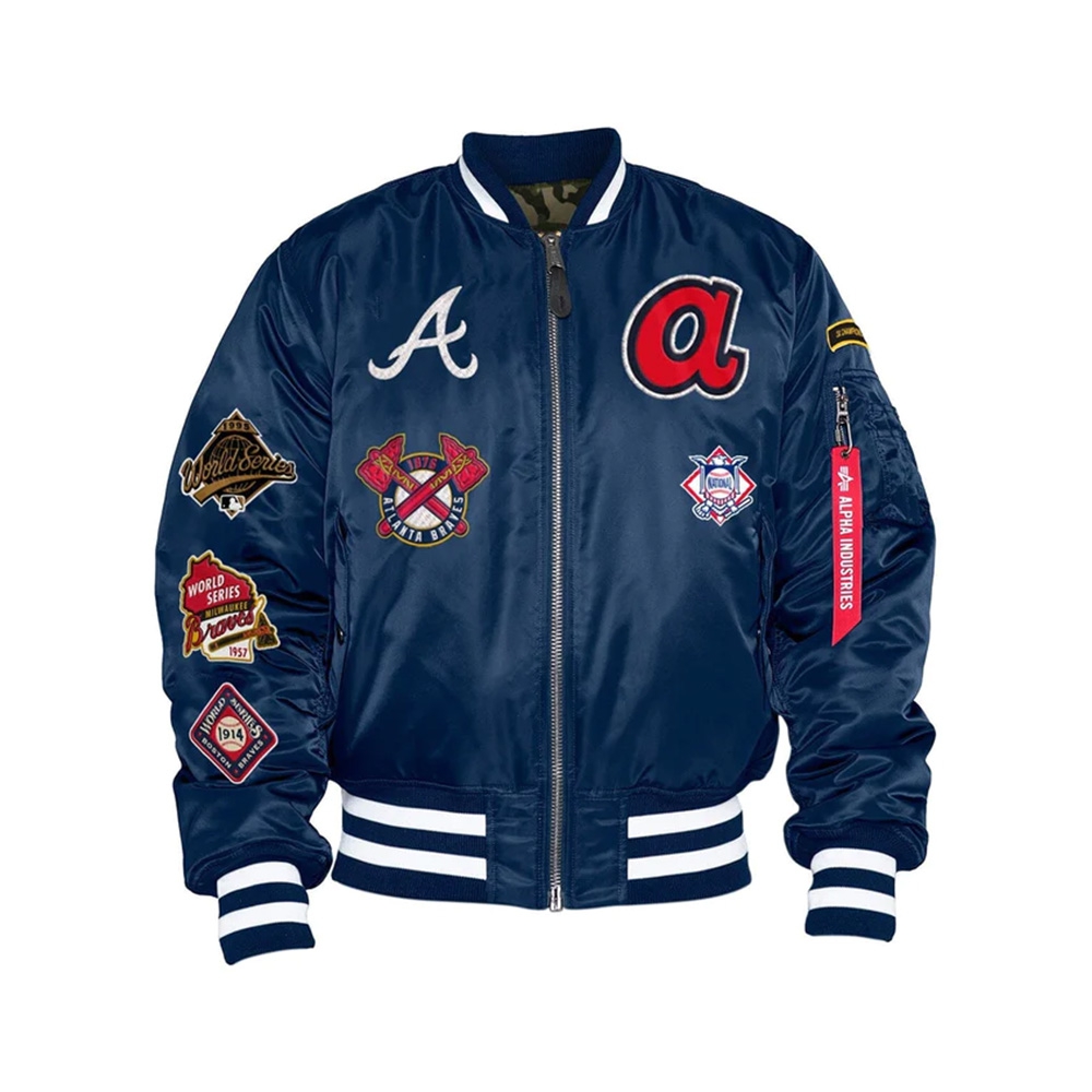Atlanta Braves New Era x Alpha Industries Reversible Bomberjacke