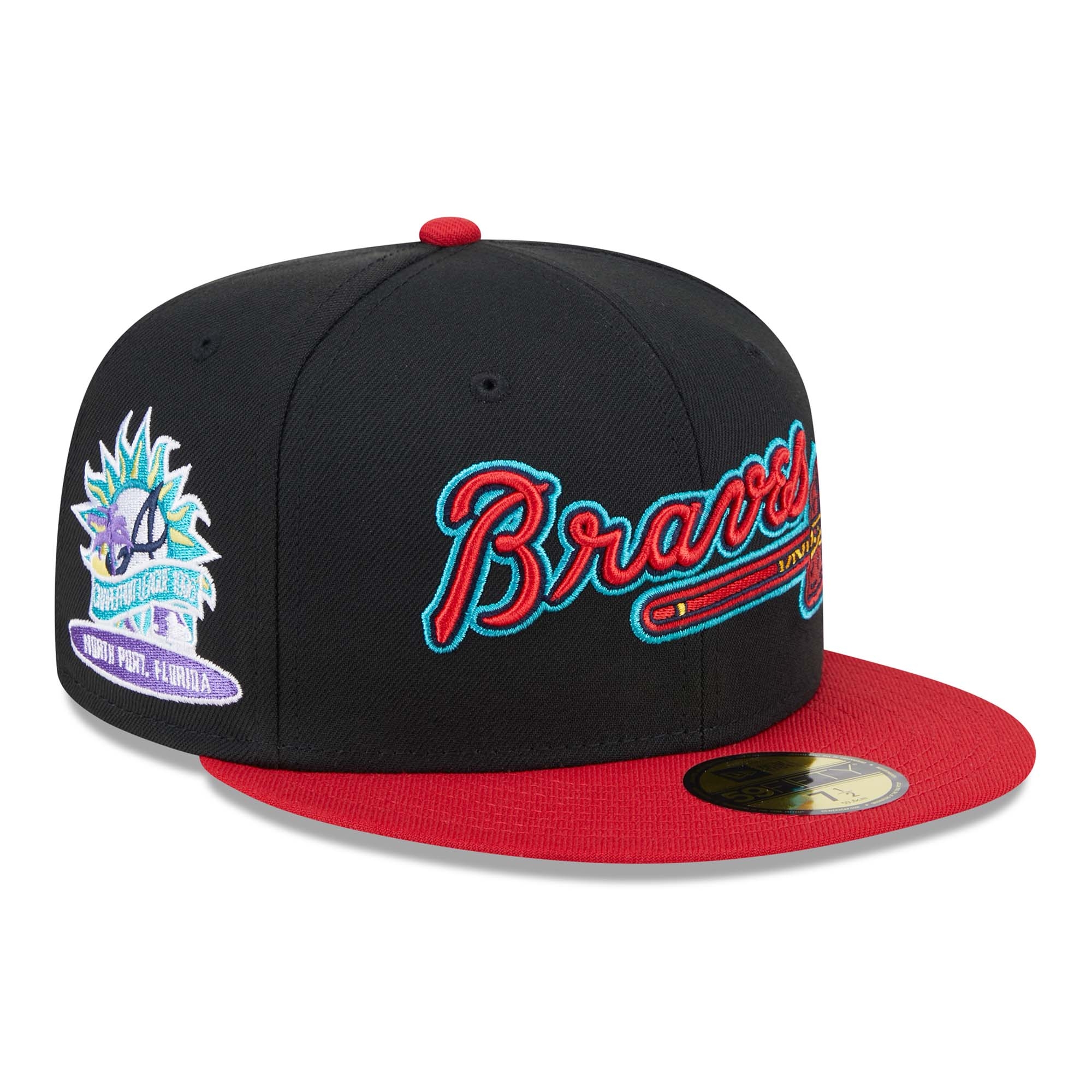 Atlanta Braves Retro 1996 Spring Training New Era 59FIFTY Fitted Cap Schwarz