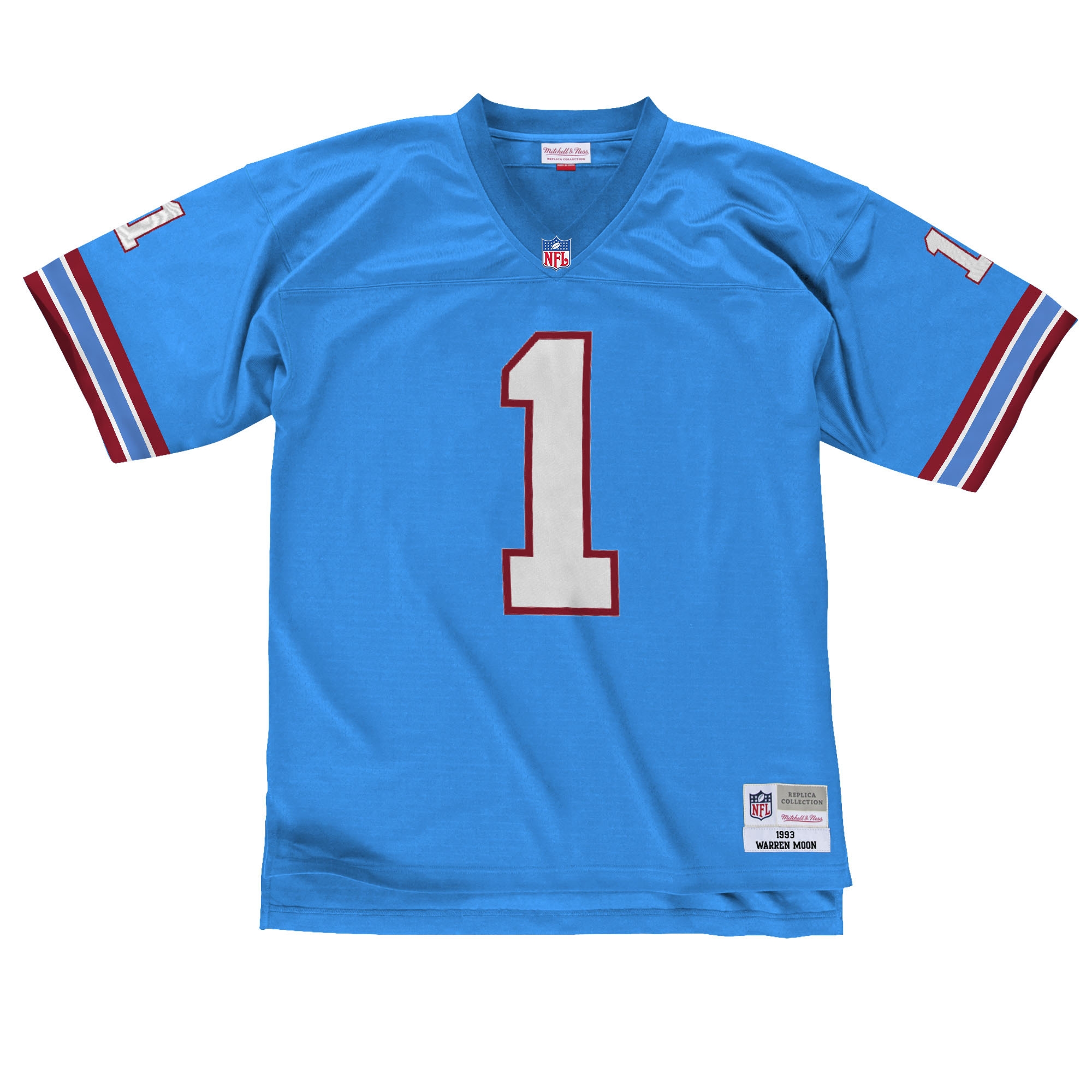 Warren Moon #1 Houston Oilers Mitchell & Ness Throwback NFL Jersey Blue