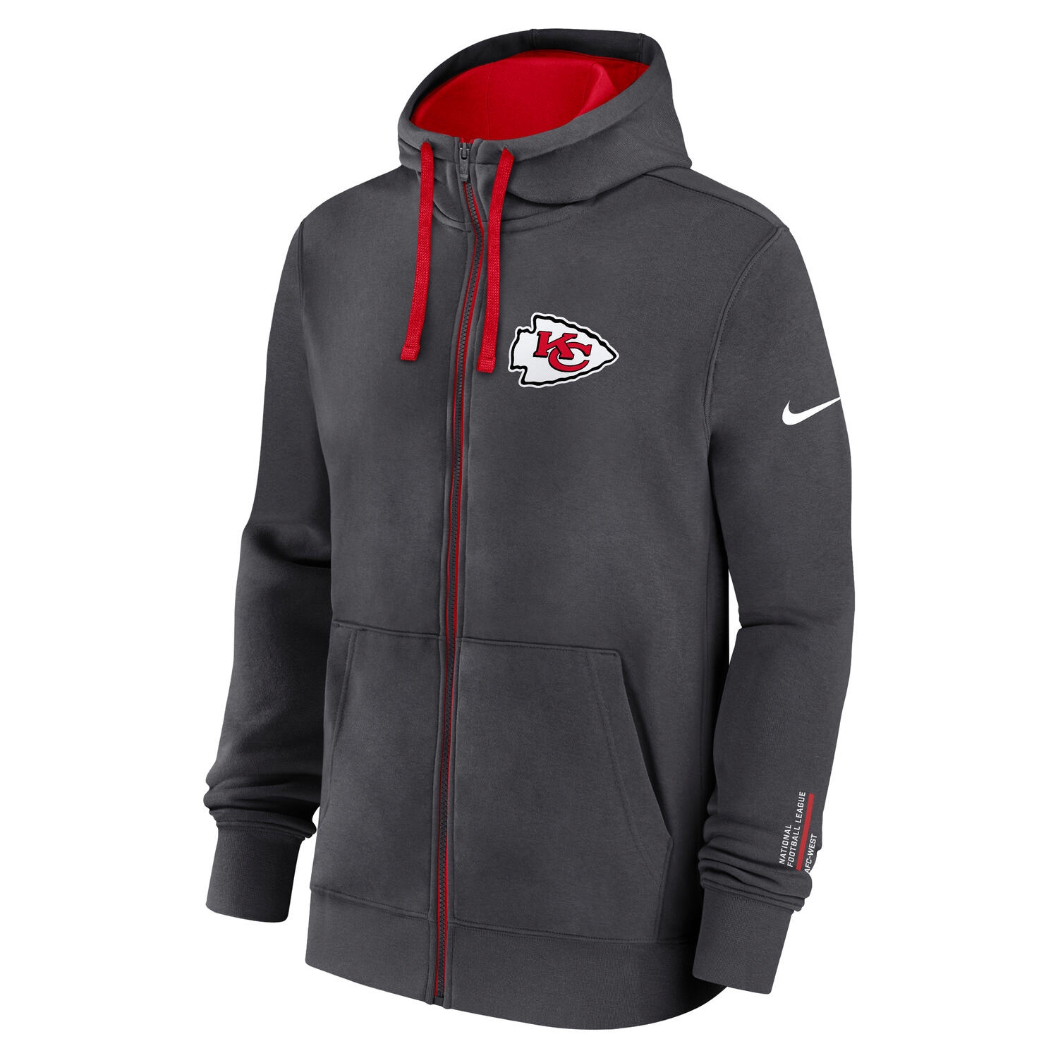 Kansas City Chiefs Playbook NFL Full-Zip Fleece Hoodie Anthrazit