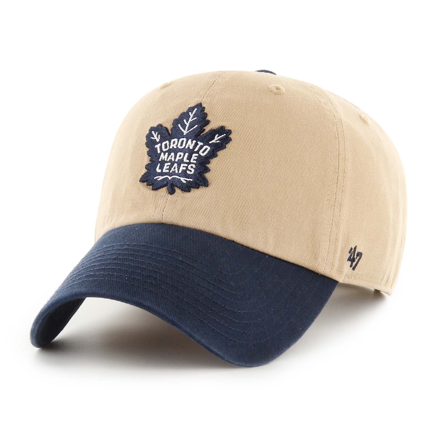 Toronto Maple Leafs 2-Tone '47 Clean Up Adjustable NHL Cap Khaki/Navy