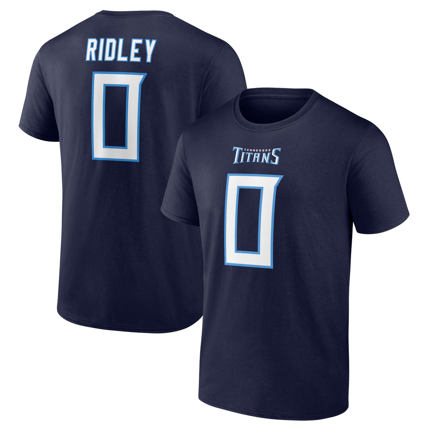 Calvin Ridley #0 Tennessee Titans Player NFL T-Shirt Navy
