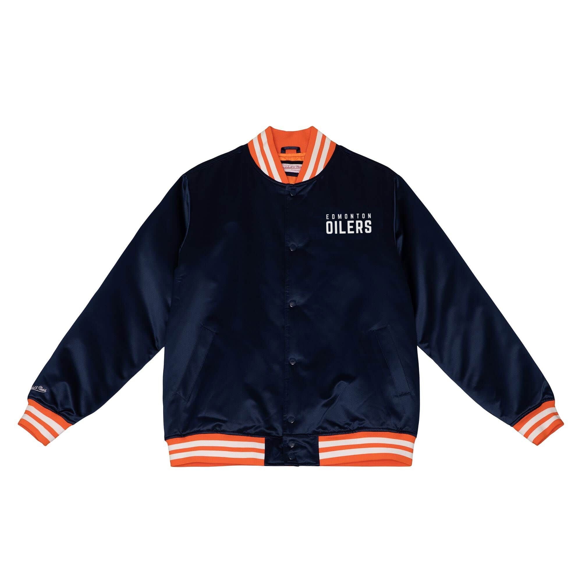 Edmonton Oilers Heavyweight Satin Mitchell & Ness NHL Jacke Navy