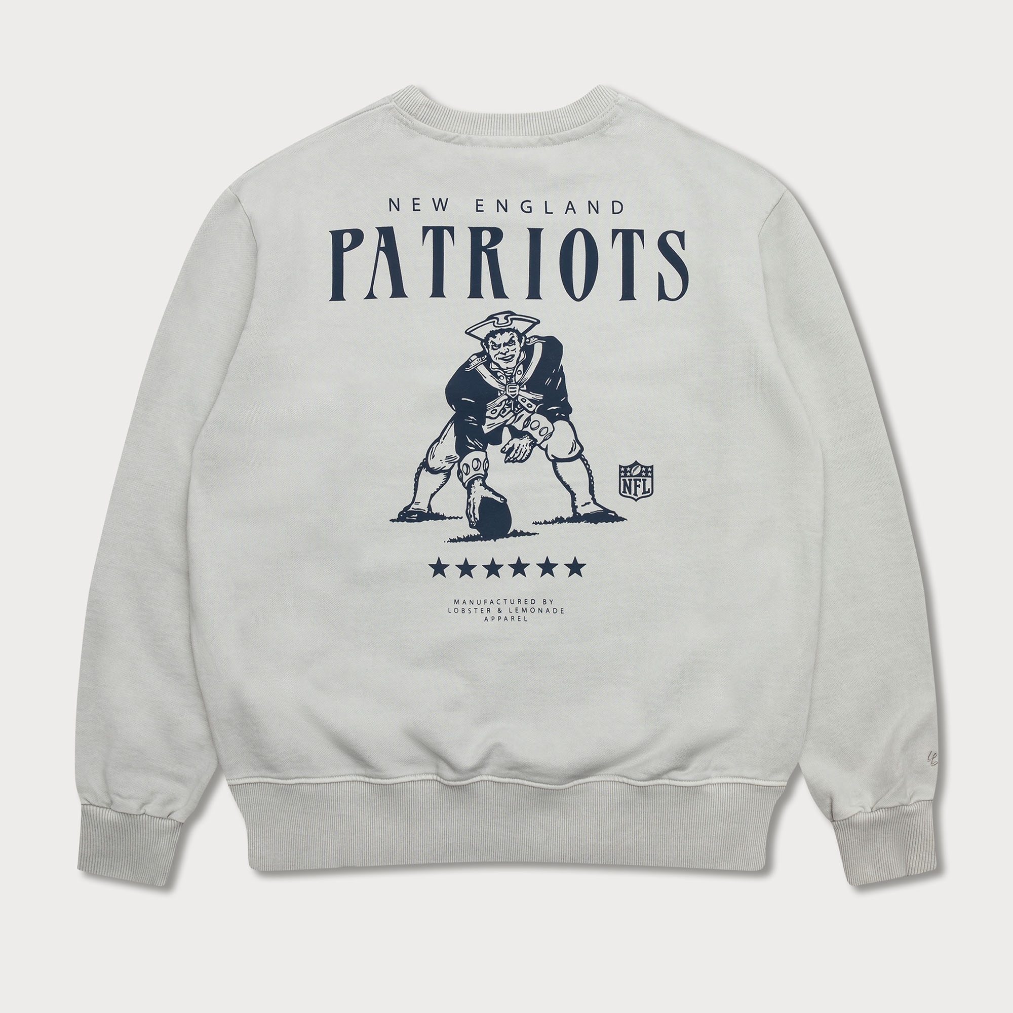 New England Patriots L&L '96 Classics NFL Crewneck Sweater Grau