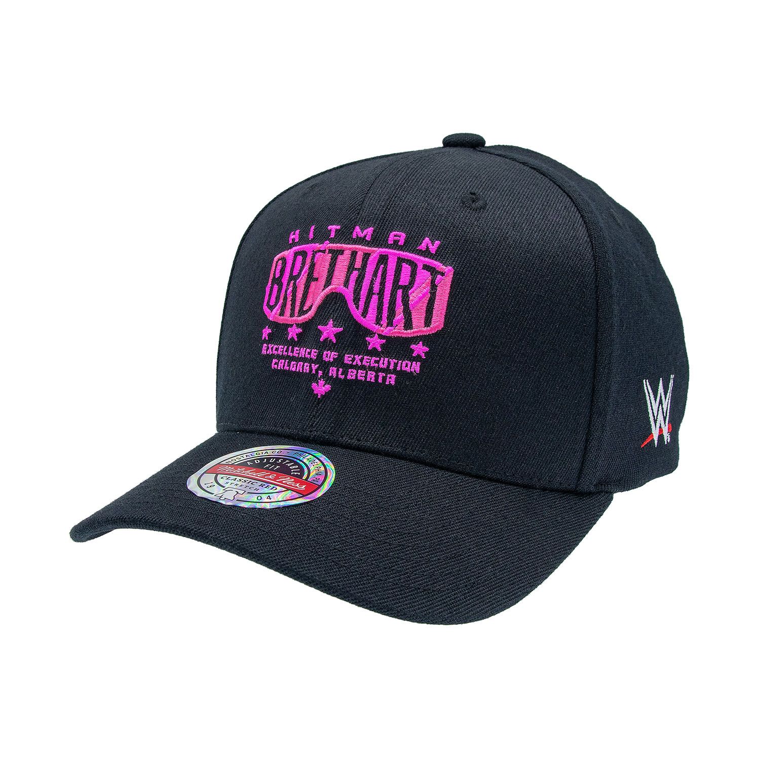 Throwback Bret The Hitman Wordmark Hart Classic Red Snapback WWE Cap Black