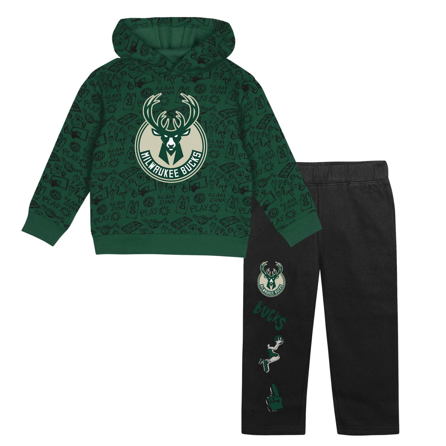 Milwaukee Bucks Toddler Give & Go NBA Hoodie Sweatpants Set