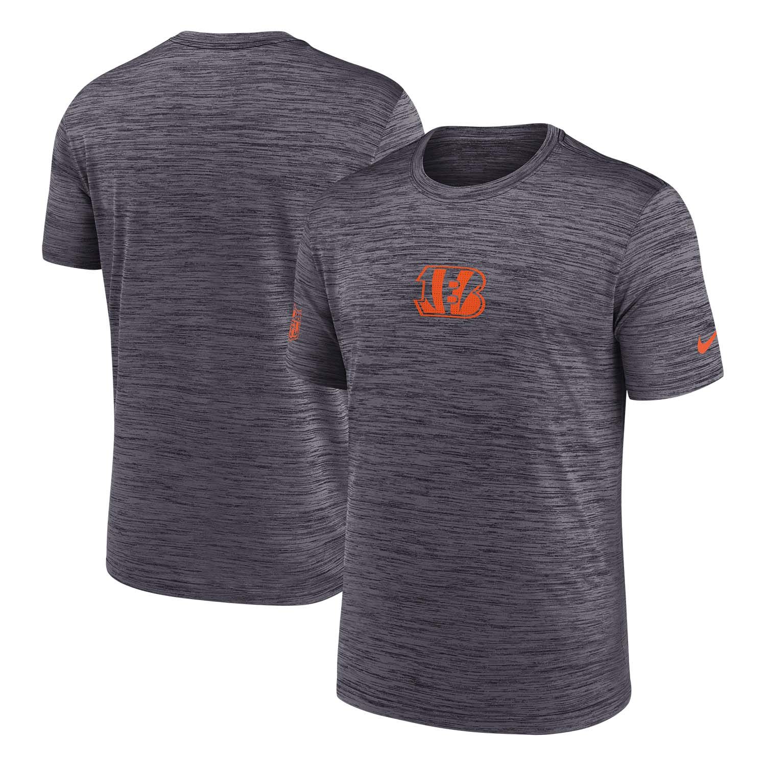 Cincinnati Bengals 2025 NFL Sideline Nike Velocity Performance T-Shirt Grau