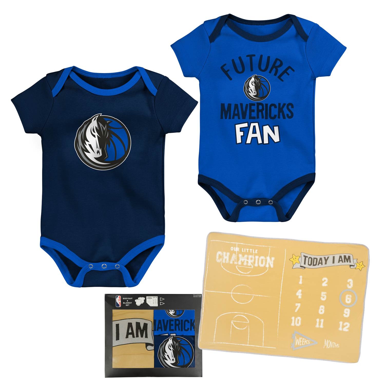 Dallas Mavericks NBA Draft Pick Baby Body & Blanket Set