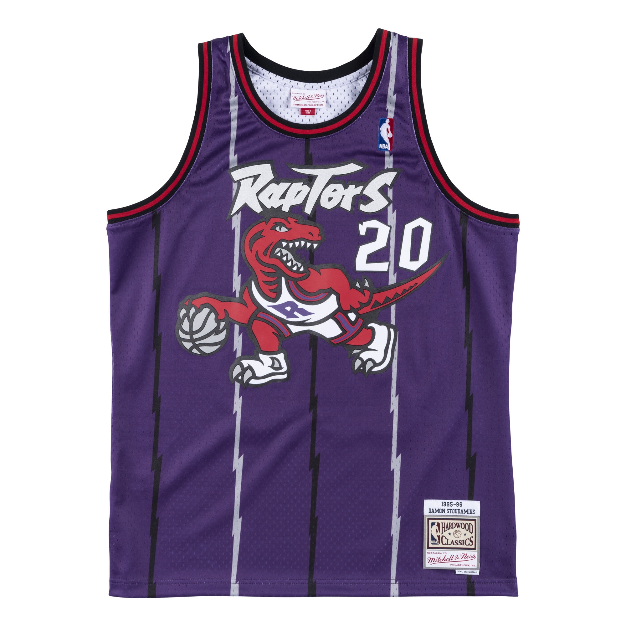 Damon Stoudamire #20 Toronto Raptors 1995-96 Mitchell & Ness Swingman NBA Jersey Purple