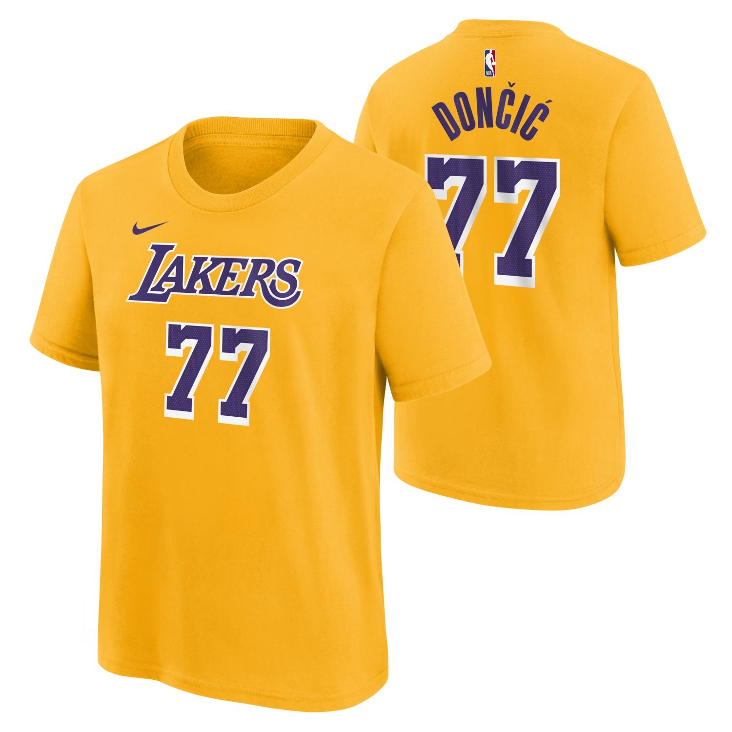 Luka Doncic #77 Los Angeles Lakers Nike Player NBA T-Shirt Gelb (YOUTH)
