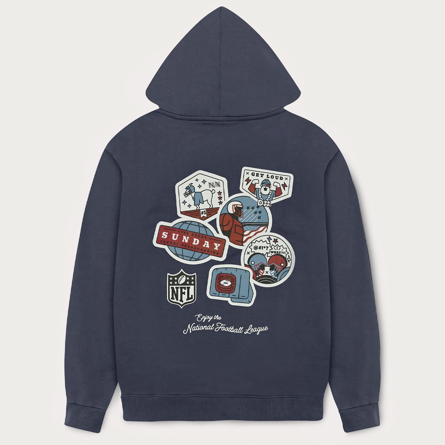 NFL Shield Core L&L '76 Boxer NFL Hoodie Navy