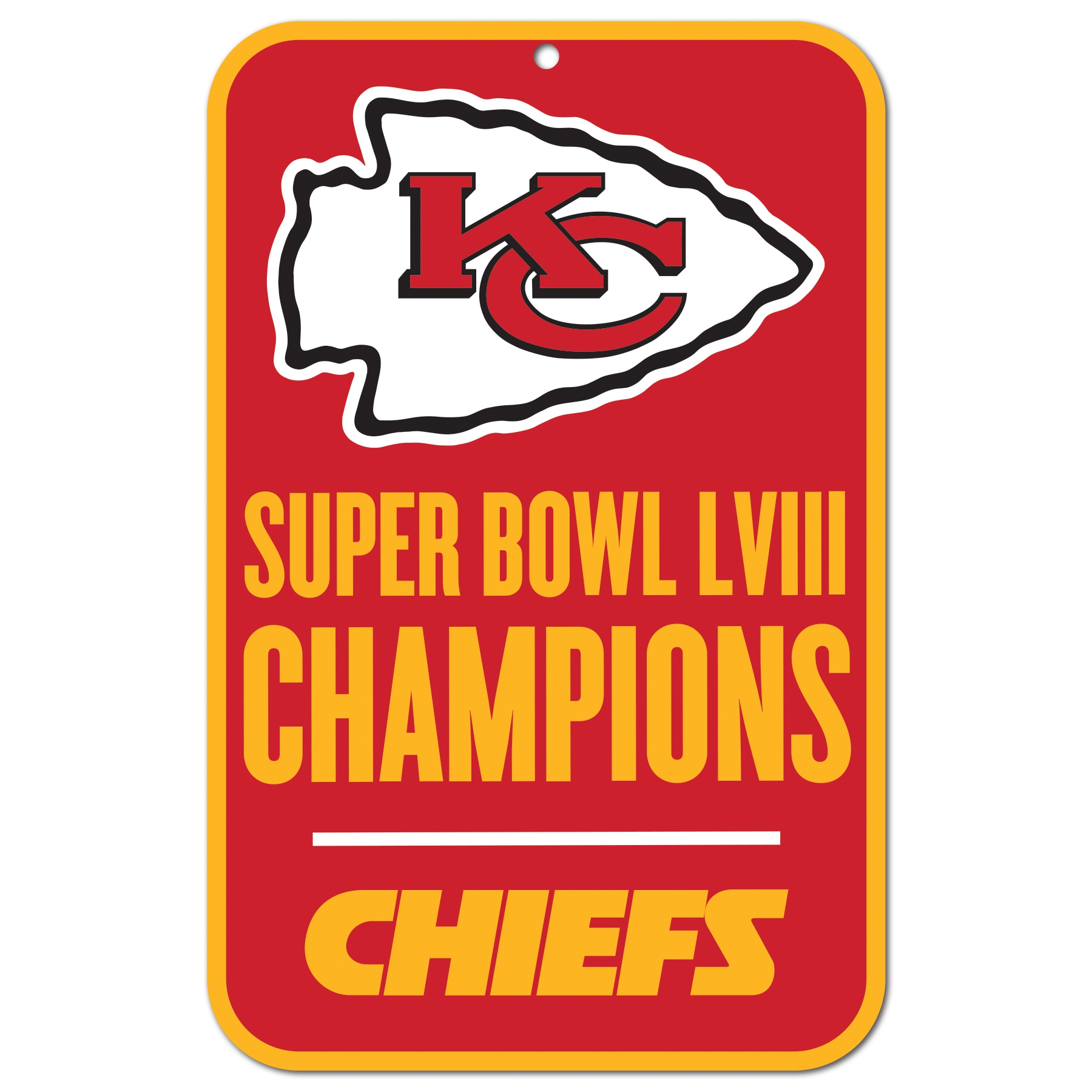 Kansas City Chiefs Super Bowl LVIII Champions NFL Schild