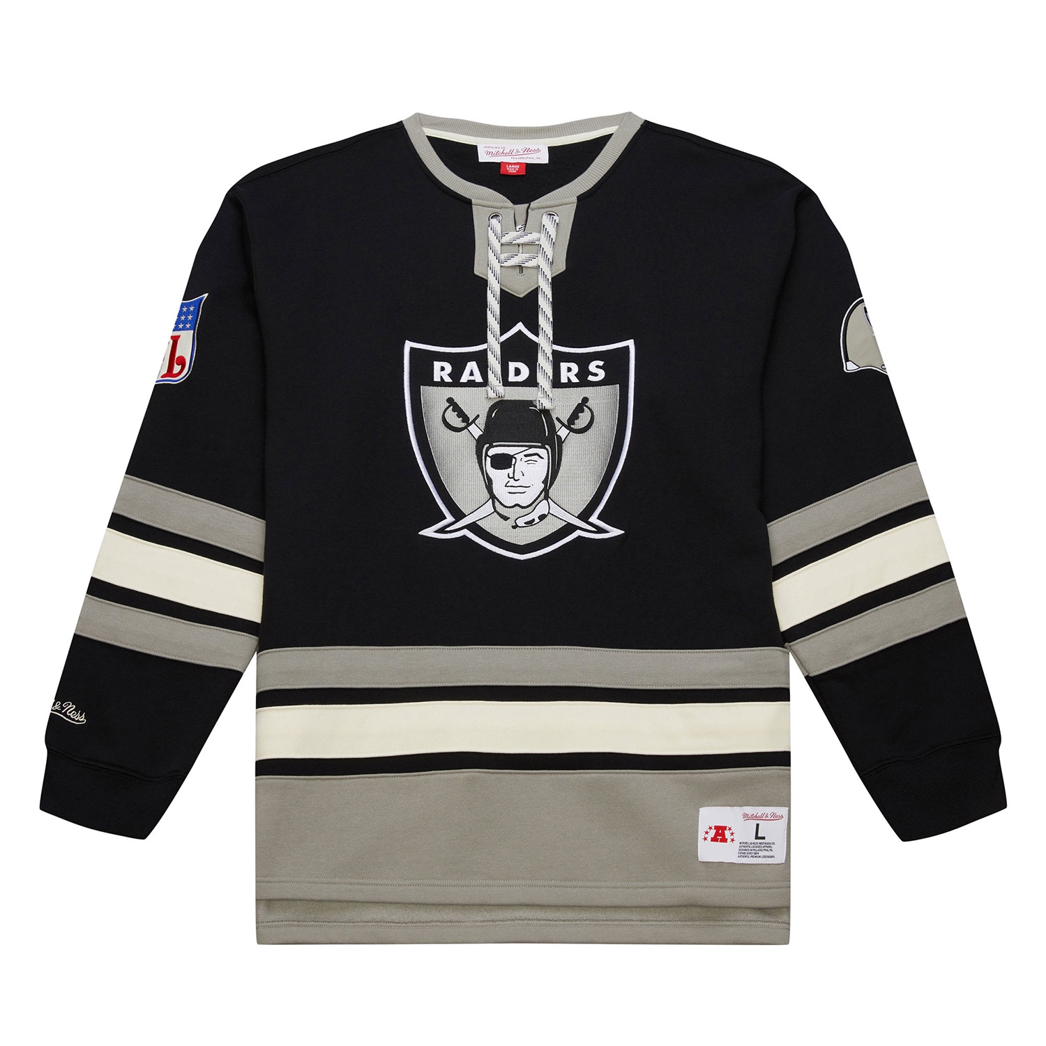 Las Vegas Raiders Mitchell & Ness Heritage NFL Lace-Up Jersey Crew