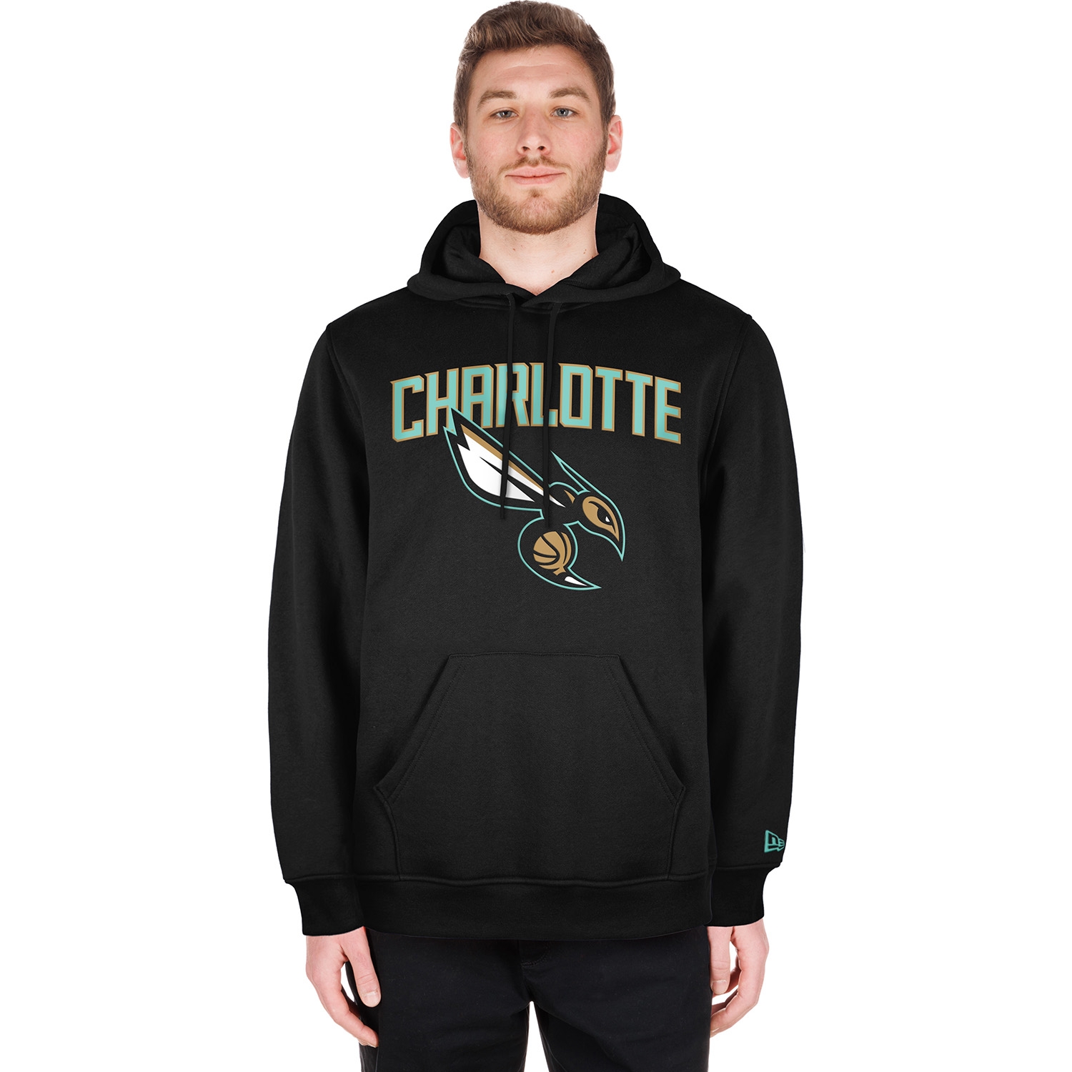 Charlotte Hornets 2024 NBA City Edition New Era Hoodie Schwarz