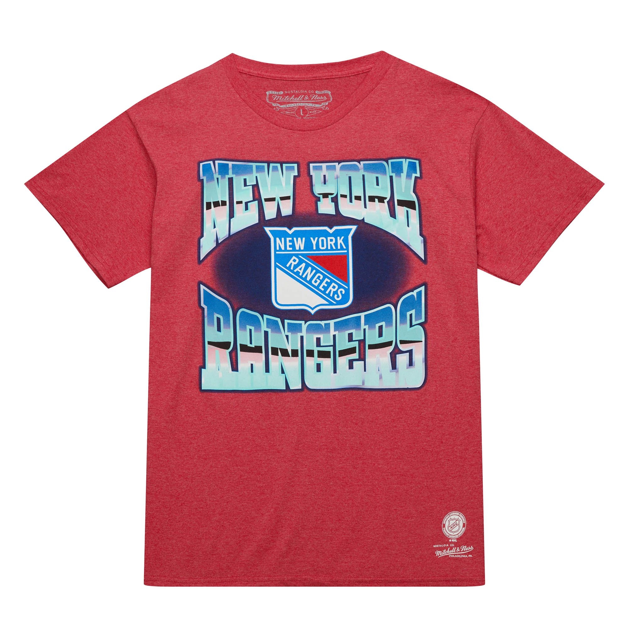 New York Rangers Stateside Pastel Mitchell & Ness NHL T-Shirt Red
