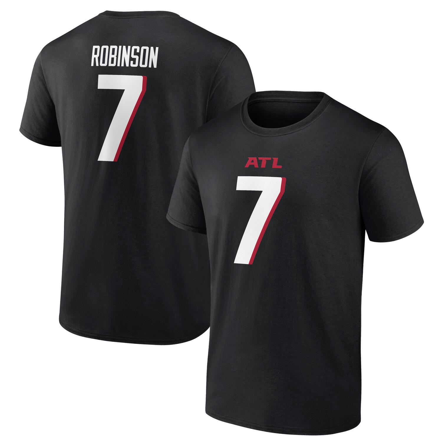 Bijan Robinson #7 Atlanta Falcons Player NFL T-Shirt Schwarz
