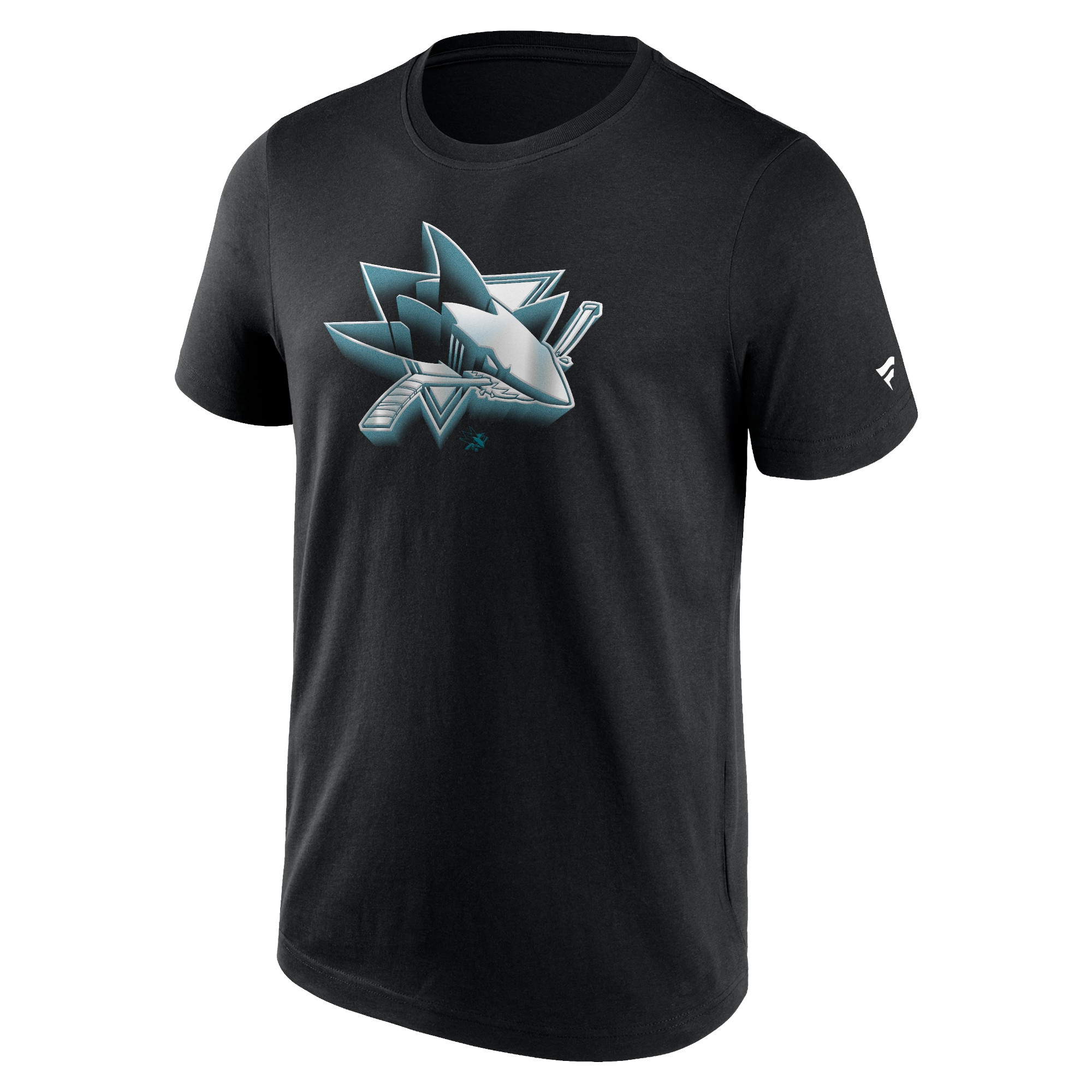 San Jose Sharks Chrome Logo NHL T-Shirt Black