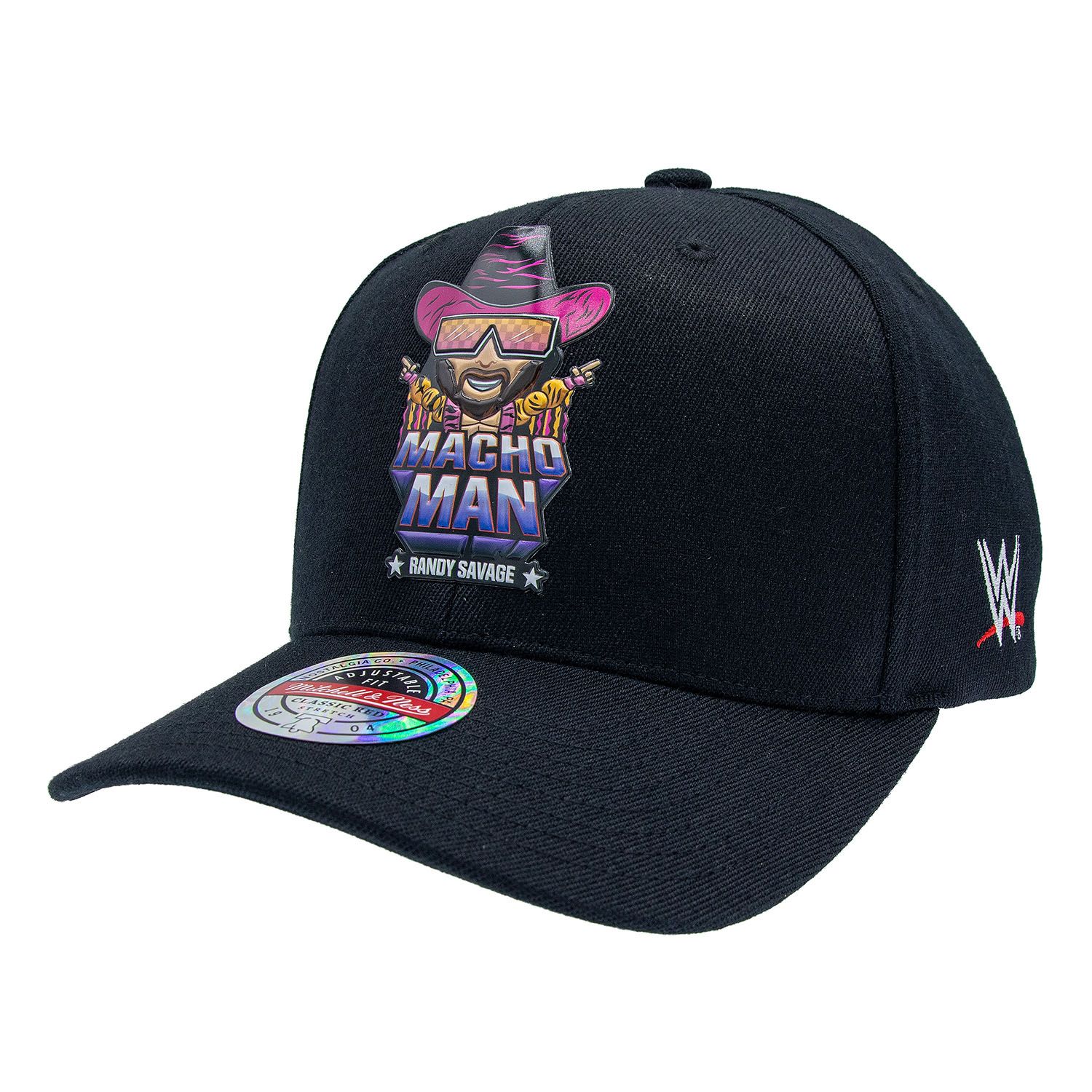 Throwback Macho Man Randy Savage Classic Red Snapback WWE Cap Black