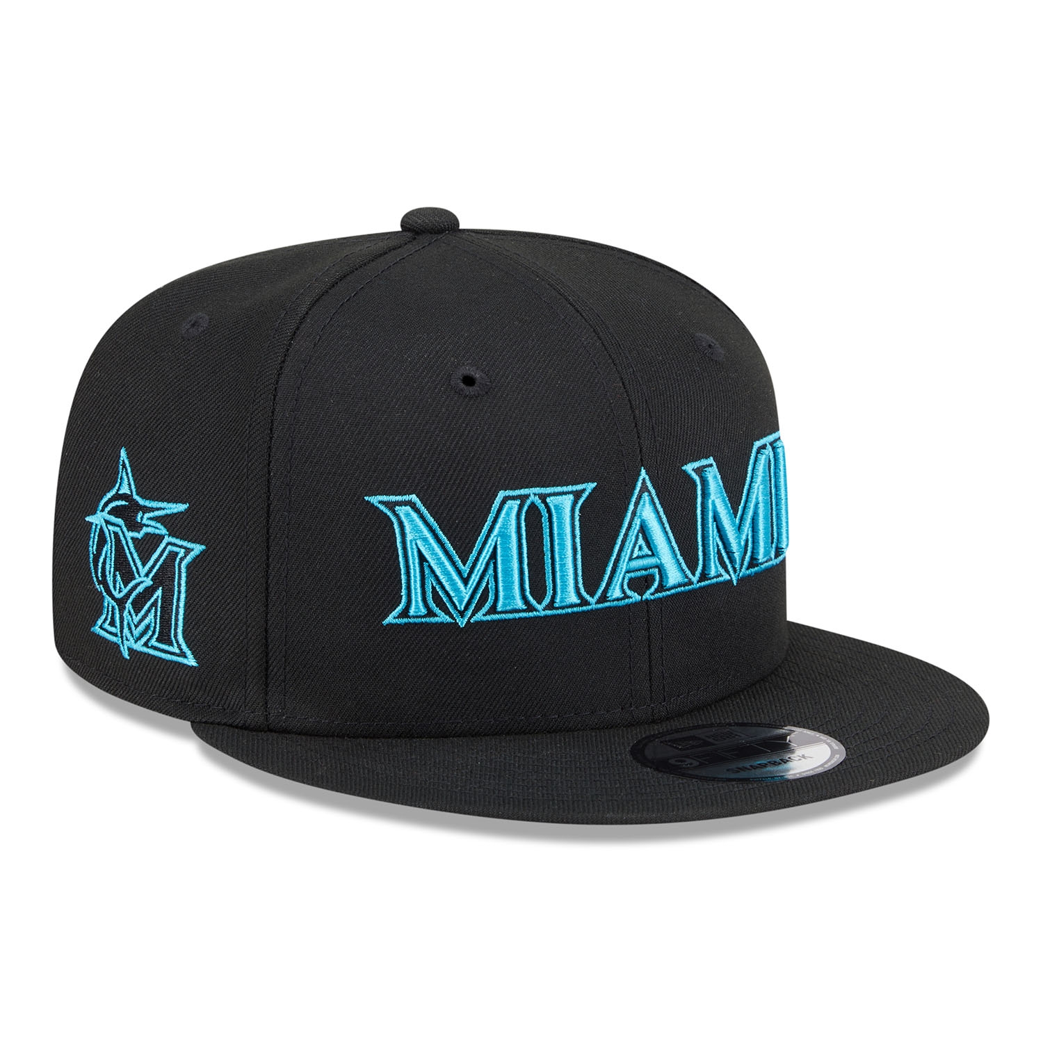 Miami Marlins FP903 City Connect New Era 9FIFTY Snapback Cap Schwarz