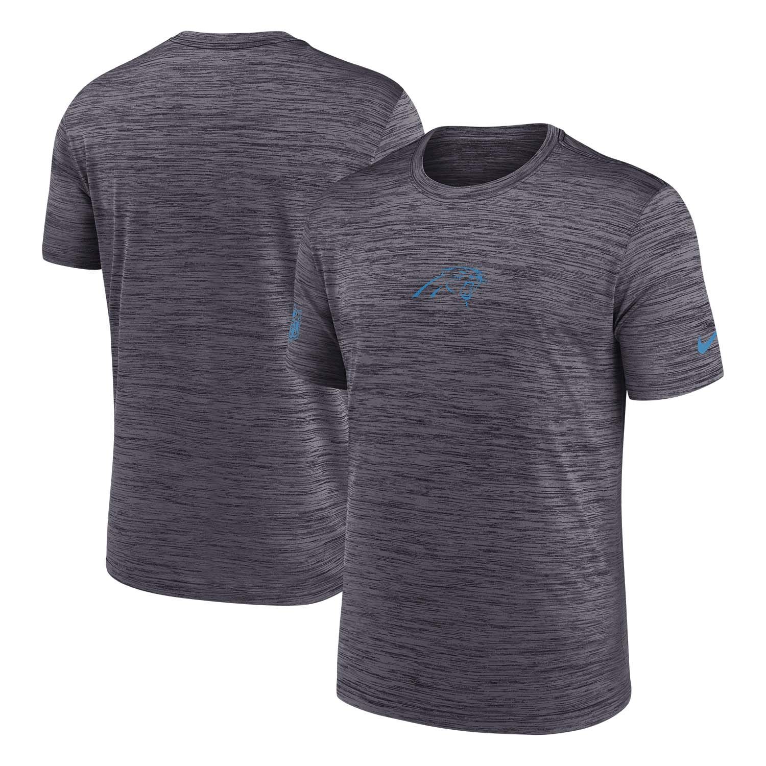 Carolina Panthers 2025 NFL Sideline Nike Velocity Performance T-Shirt Grau