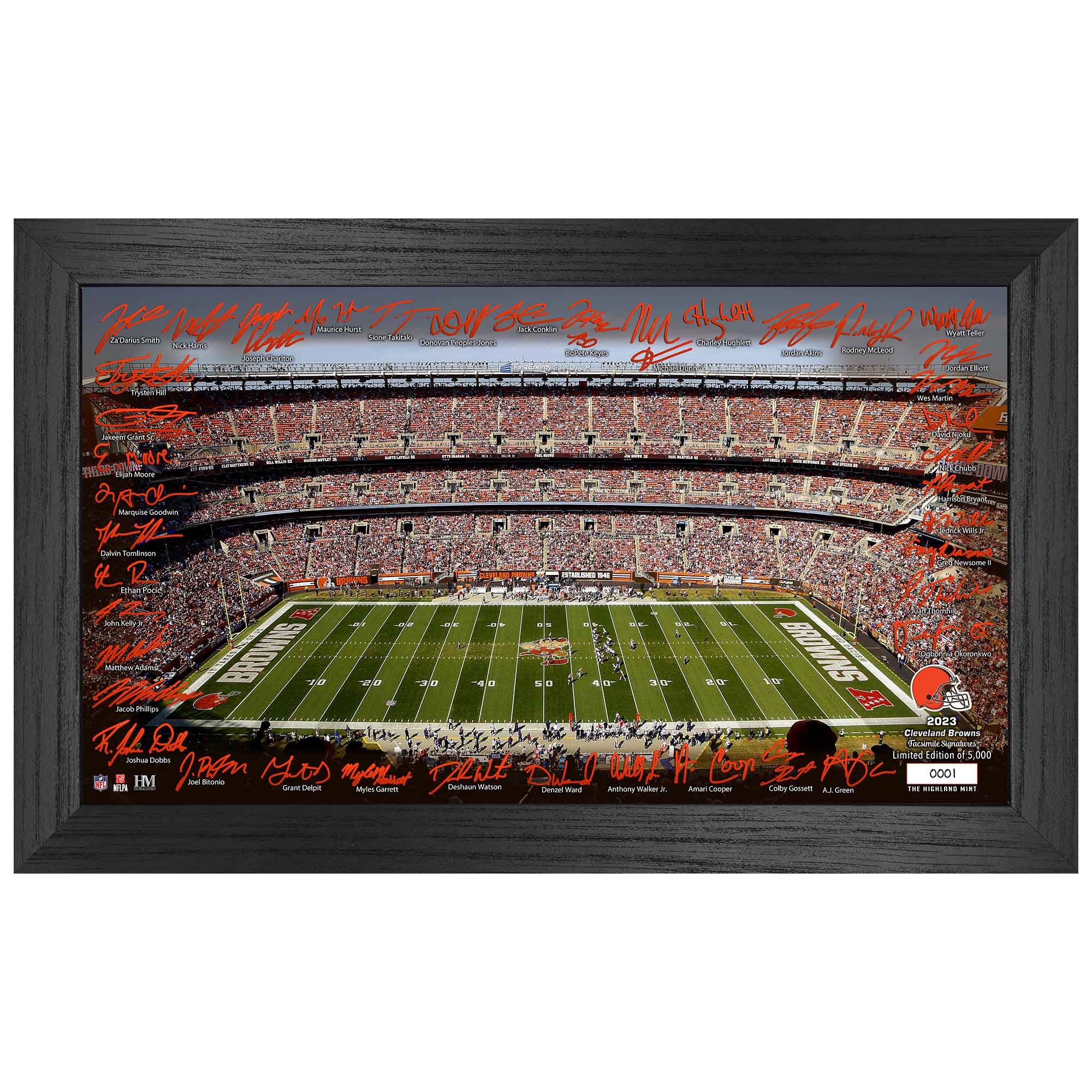Cleveland Browns 2023/24 Signature Stadium Gerahmtes NFL Bild