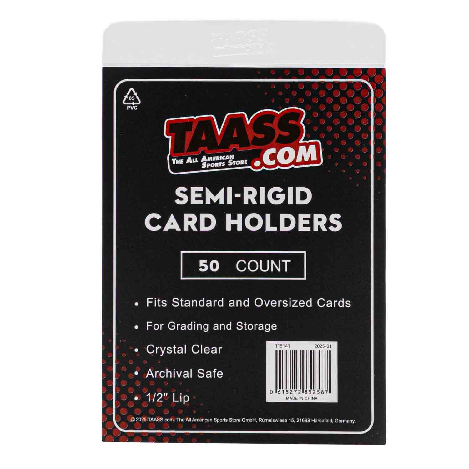 TAASS.com Semi-Rigid Card Holders (50/Pack)