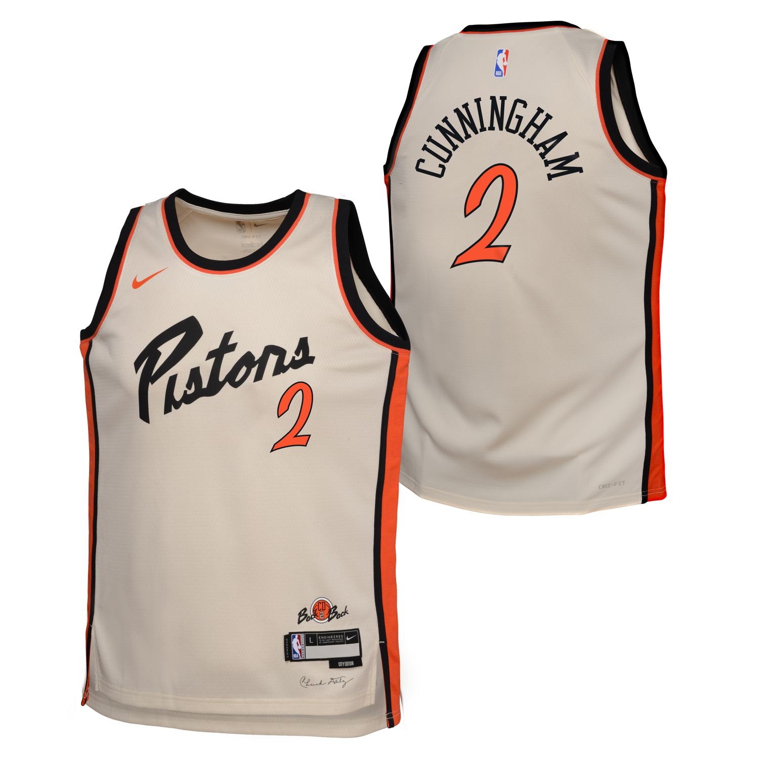 Cade Cunningham #2 Detroit Pistons 2024-25 City Edition Nike Swingman NBA Trikot (YOUTH)