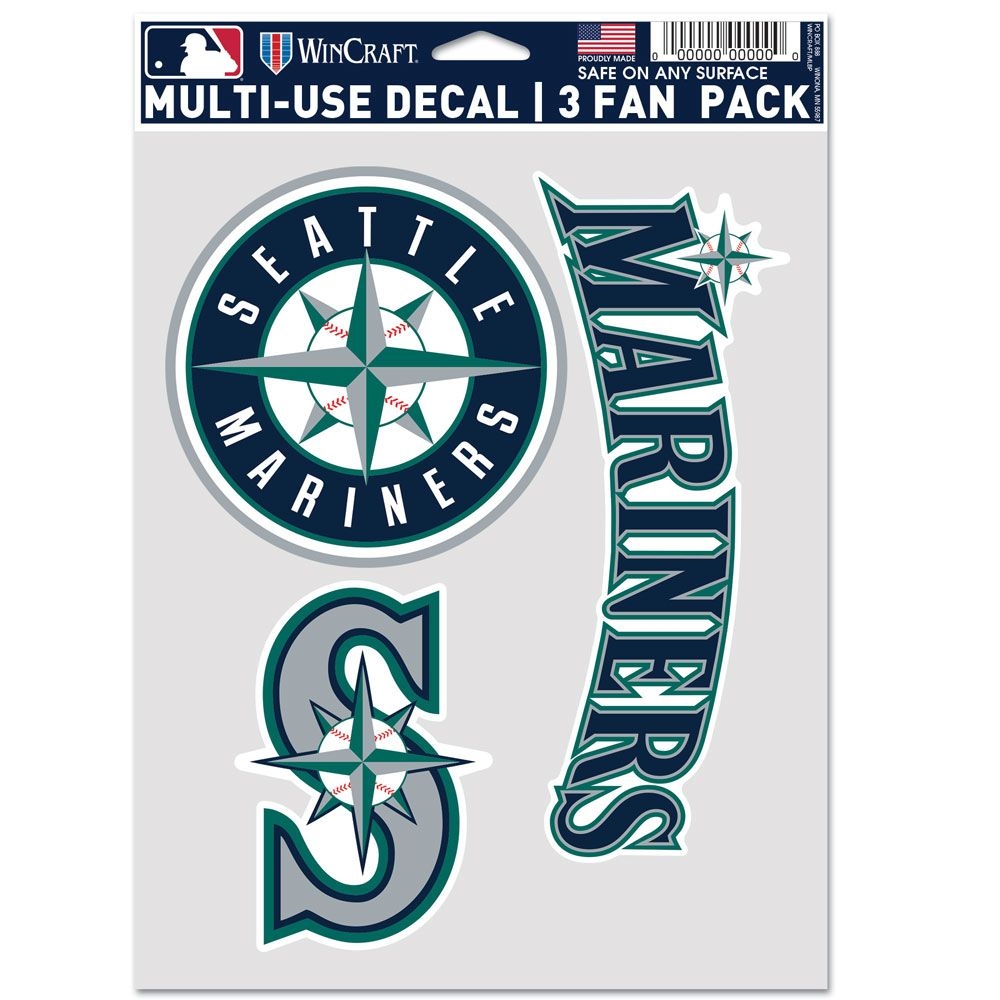 Seattle Mariners Multi-Use MLB Aufkleber-Set (3 Stk.)