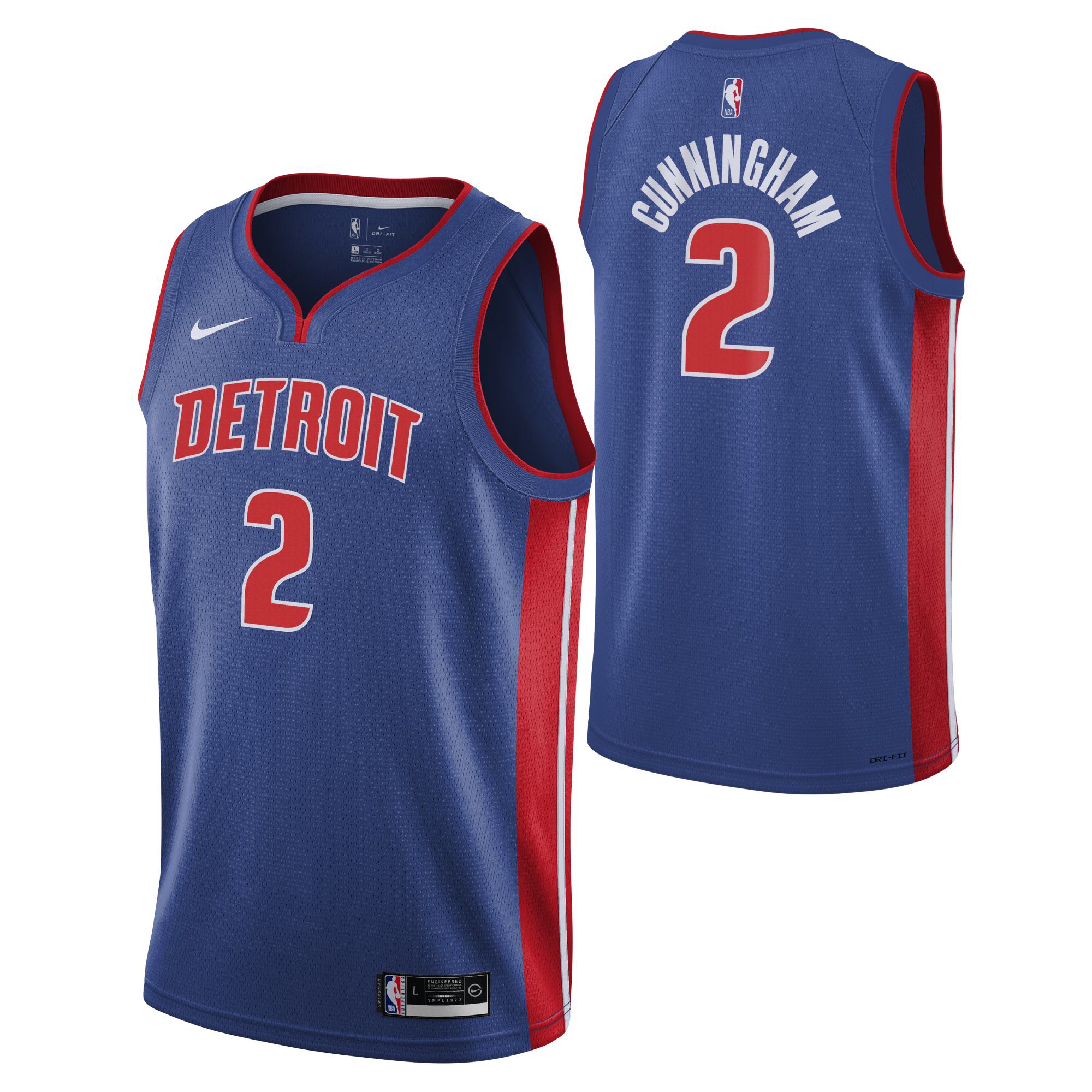 Cade Cunningham #2 Detroit Pistons Nike Icon Swingman NBA Trikot (YOUTH)