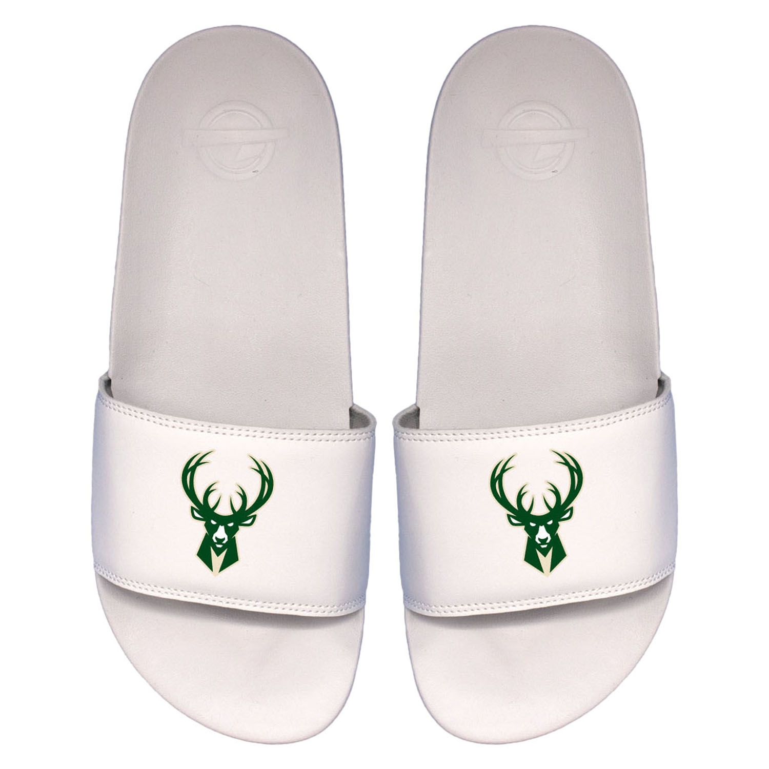 Milwaukee Bucks Primary Logo ISlide NBA Slipper Badelatschen Weiß