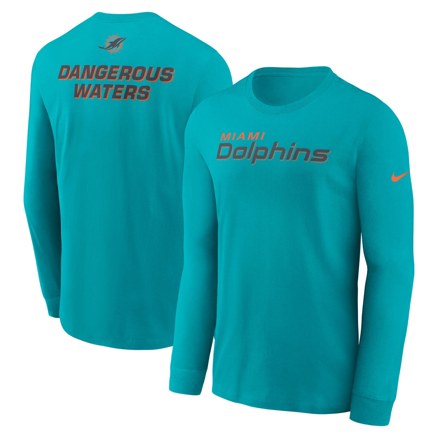 Miami Dolphins 2025 Rivalries Essential NFL Long Sleeve T-Shirt Aqua
