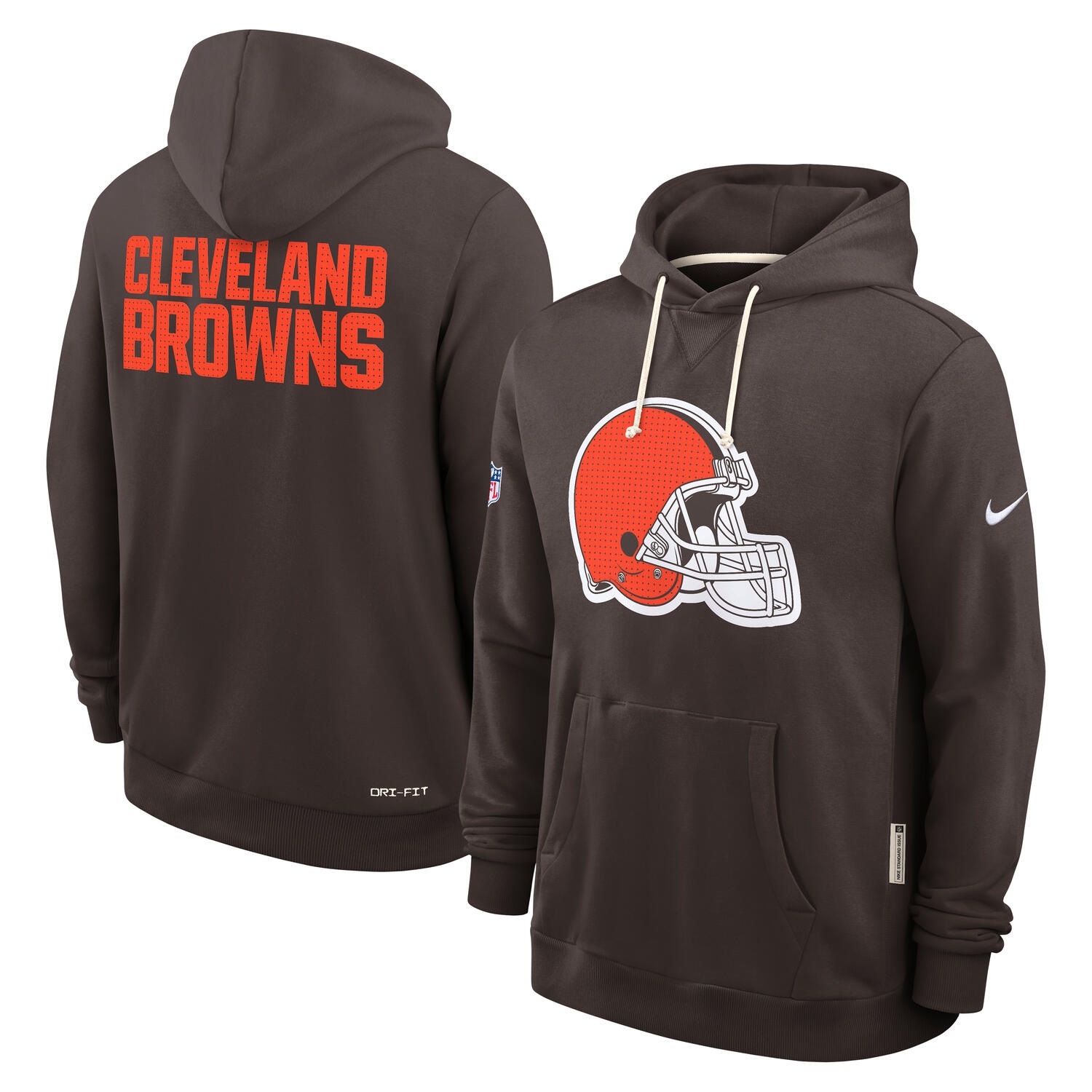 Cleveland Browns 2025 NFL Sideline Nike Standard Issue Hoodie Braun