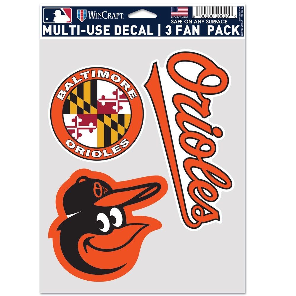Baltimore Orioles Multi-Use MLB Aufkleber-Set (3 Stk.)