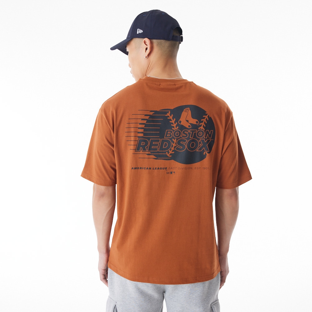 Boston Red Sox Baseball Graphic New Era Oversized MLB T-Shirt Braun