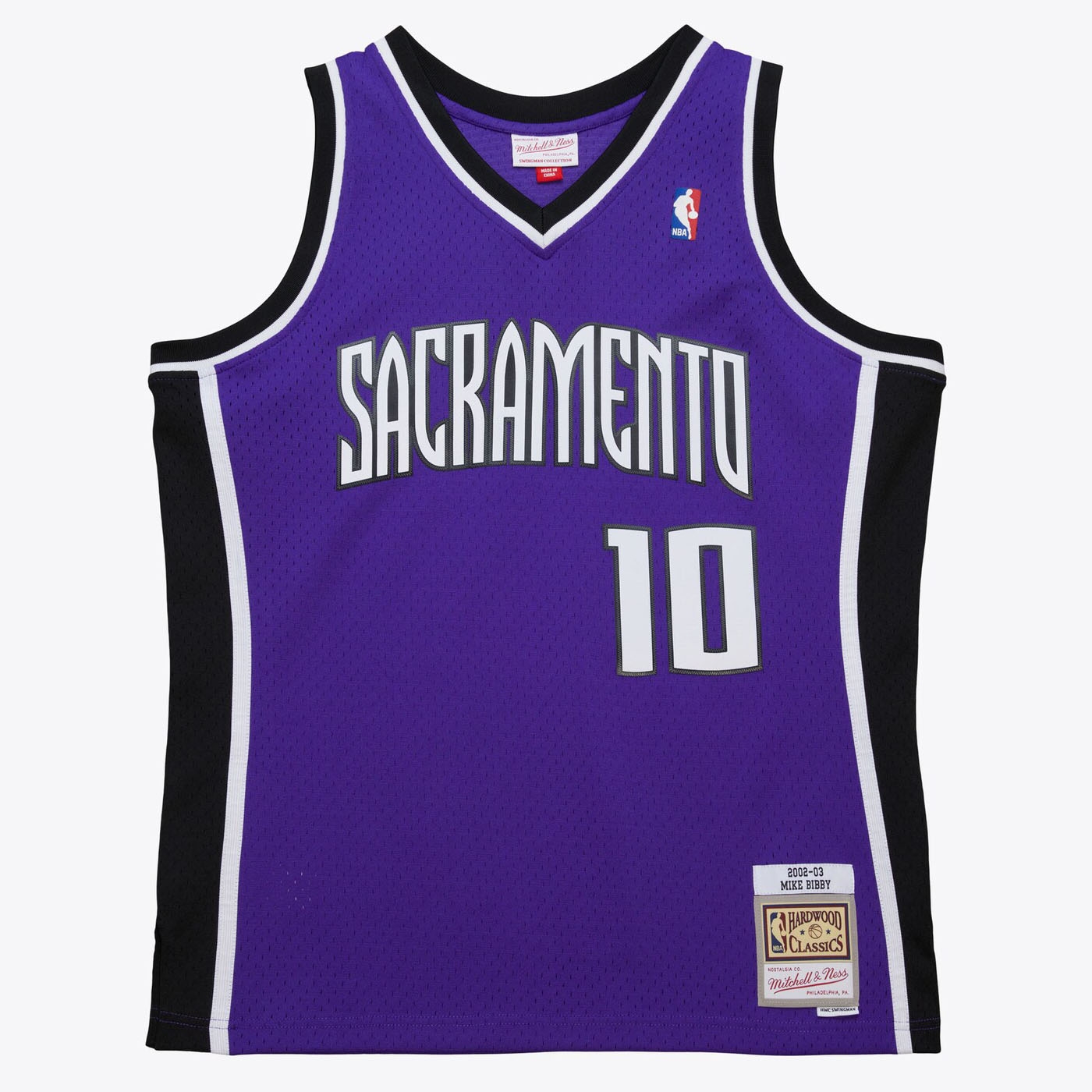 Mike Bibby #10 Sacramento Kings 2002-03 Mitchell & Ness Swingman NBA Trikot Lila