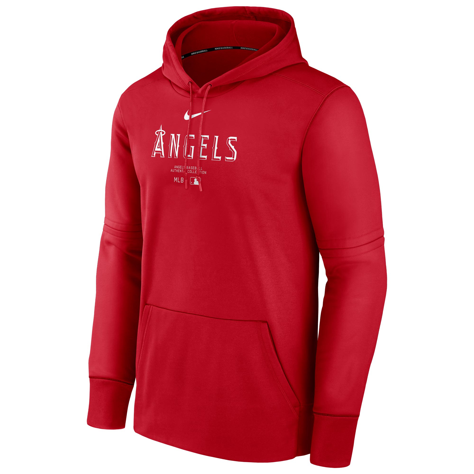 Los Angeles Angels 2024 MLB Authentic Practice Nike Therma Hoodie Rot