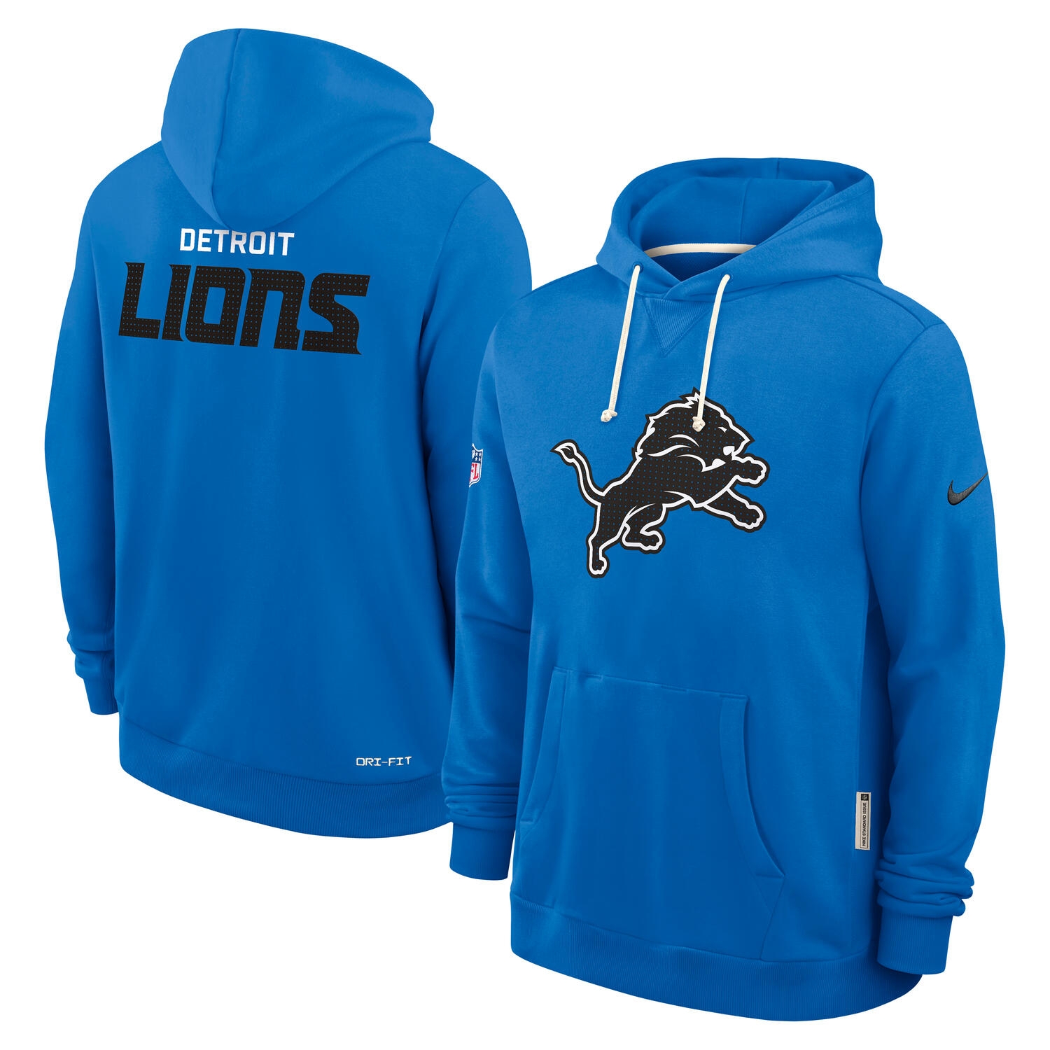 Detroit Lions 2025 NFL Sideline Nike Standard Issue Hoodie Blau