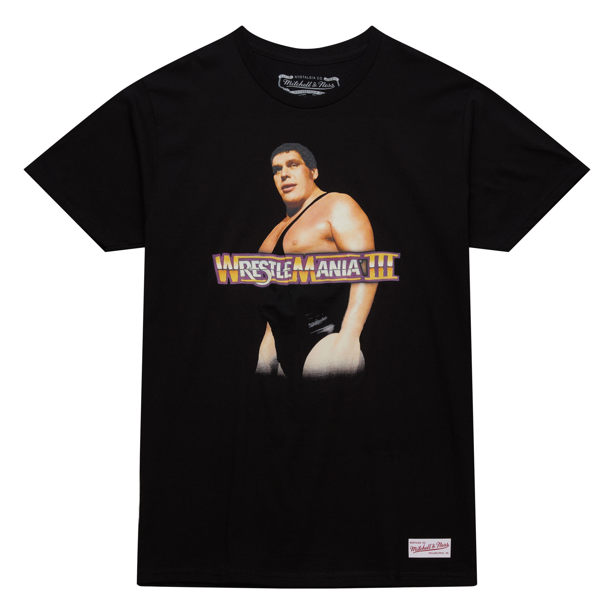 WrestleMania III Andre The Giant Mitchell & Ness WWE T-Shirt Black