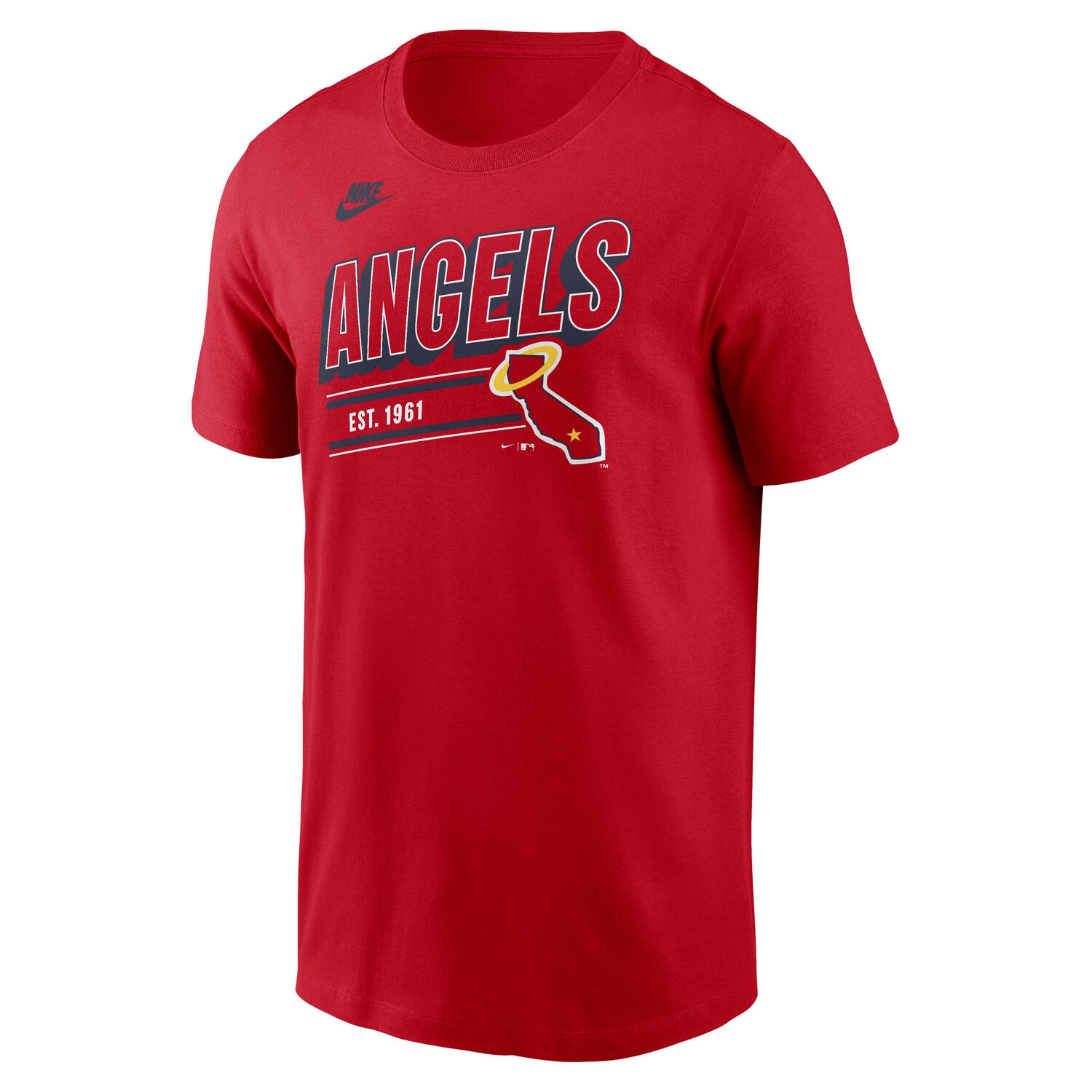 California Angels MLB Cooperstown Nike Cotton T-Shirt Rot