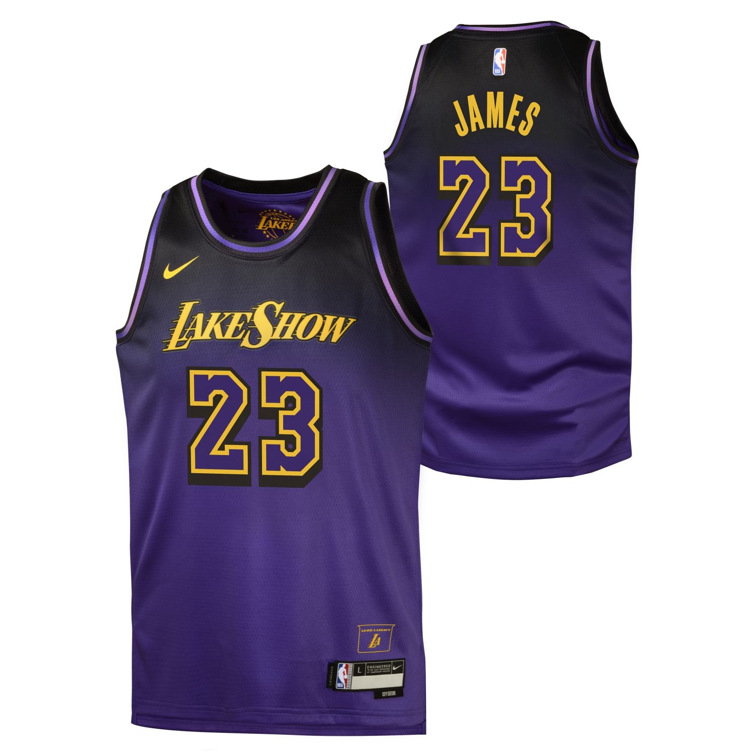 LeBron James #23 Los Angeles Lakers 2024-25 City Edition Nike Swingman NBA Trikot (YOUTH)