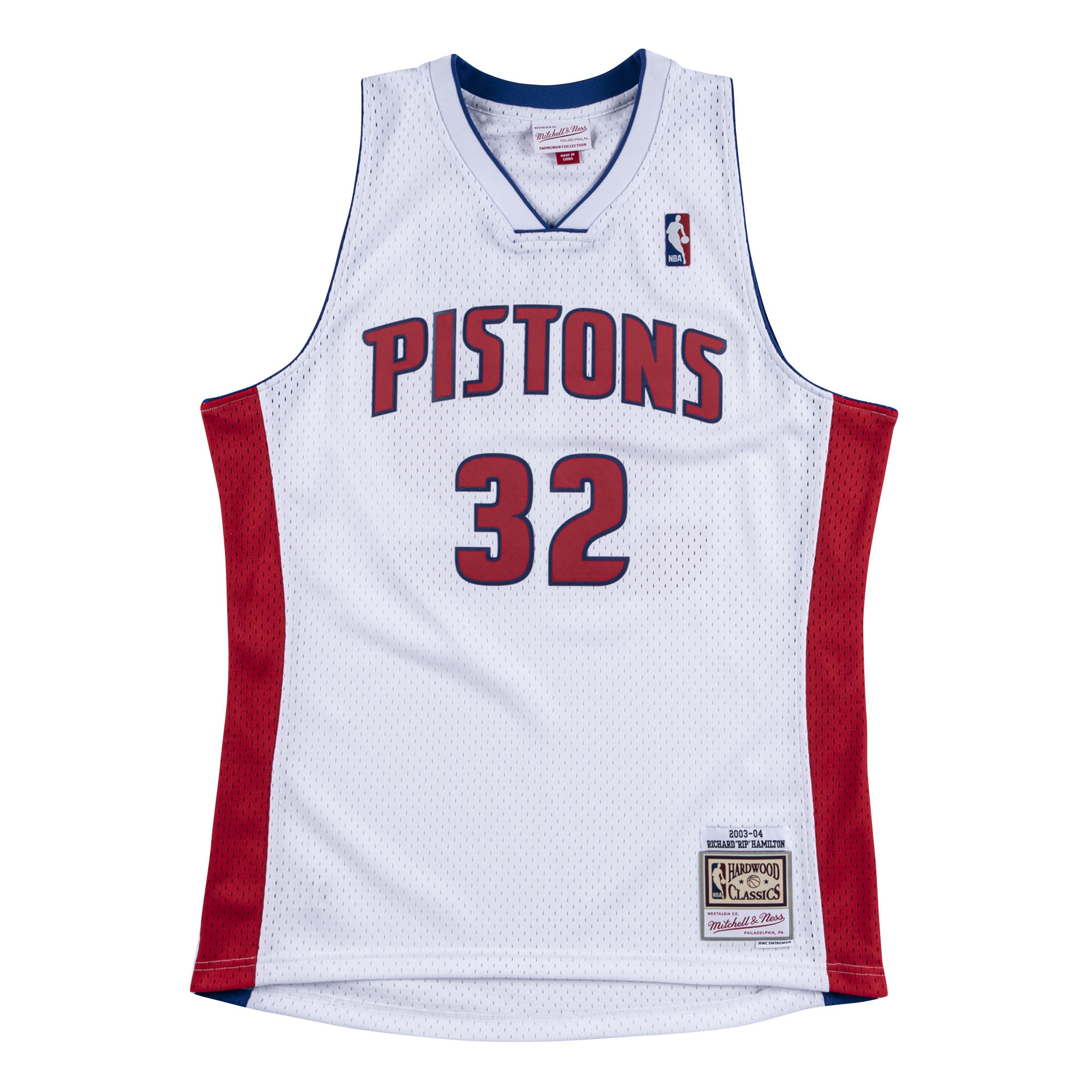 Rip Hamilton #32 Detroit Pistons 2003-04 Mitchell & Ness Swingman NBA Trikot Weiß