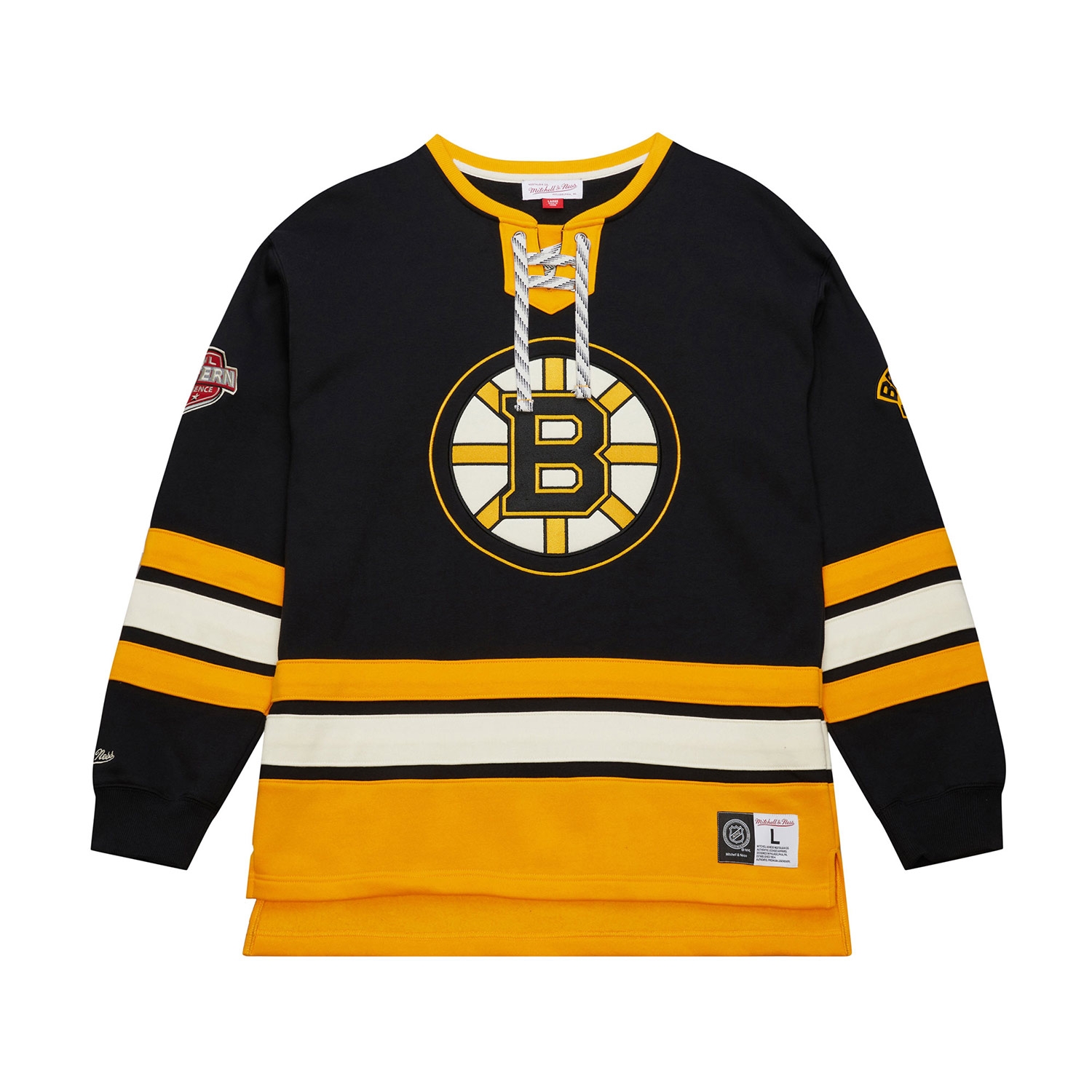 Boston Bruins Mitchell & Ness Heritage NHL Lace-Up Jersey Crew
