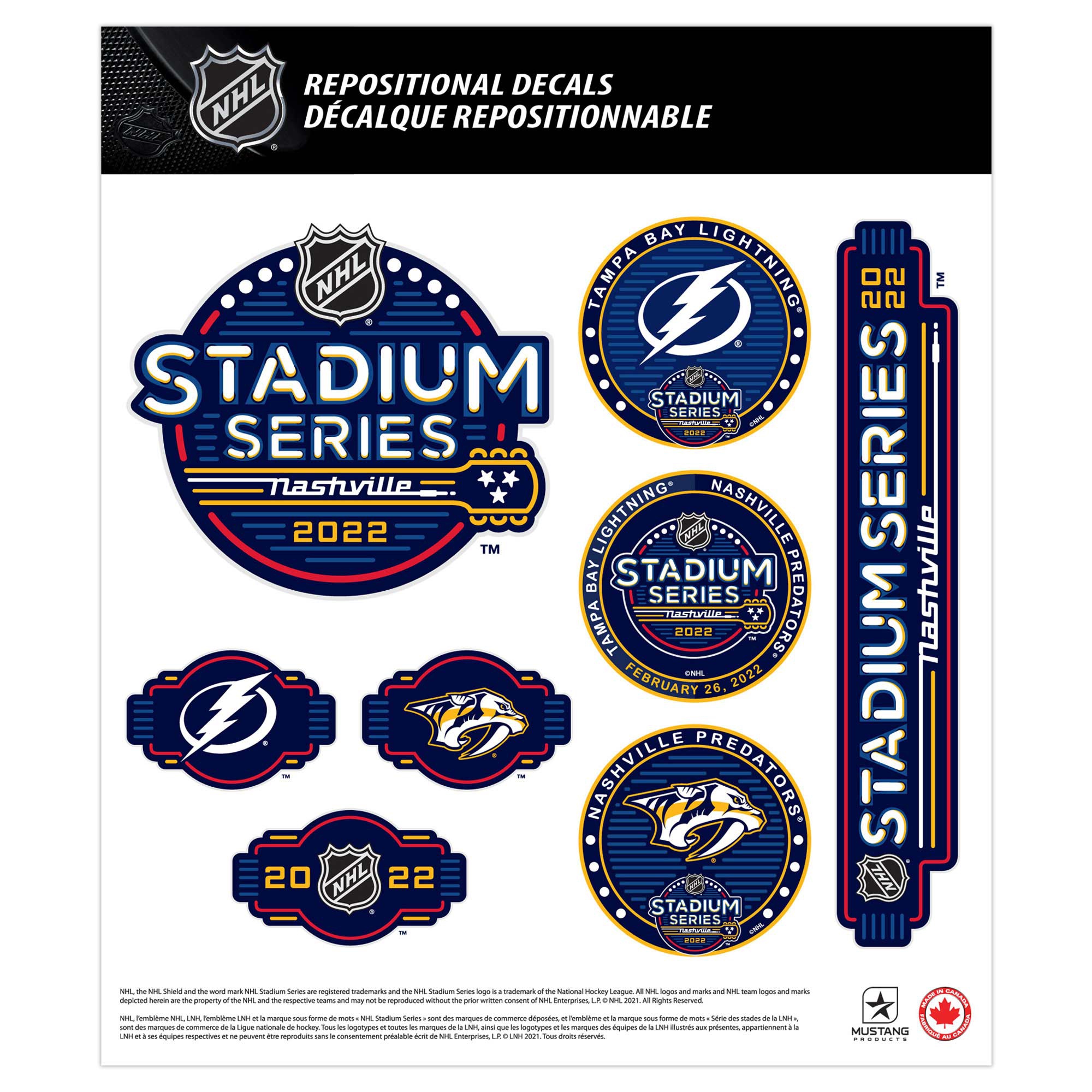 2022 NHL Stadium Series Nashville Deluxe Decals Set (5 Pcs.)