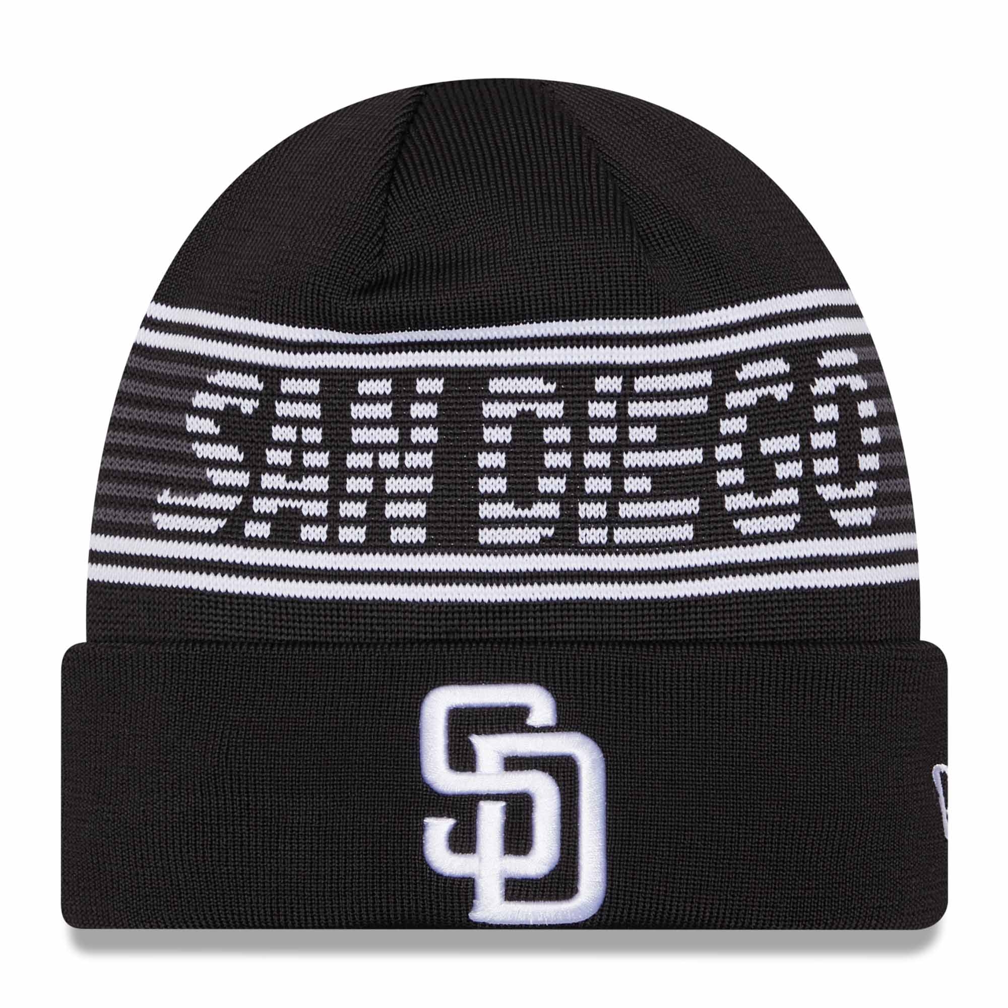 San Diego Padres Black Colorway 2024 MLB Clubhouse New Era Beanie Knit