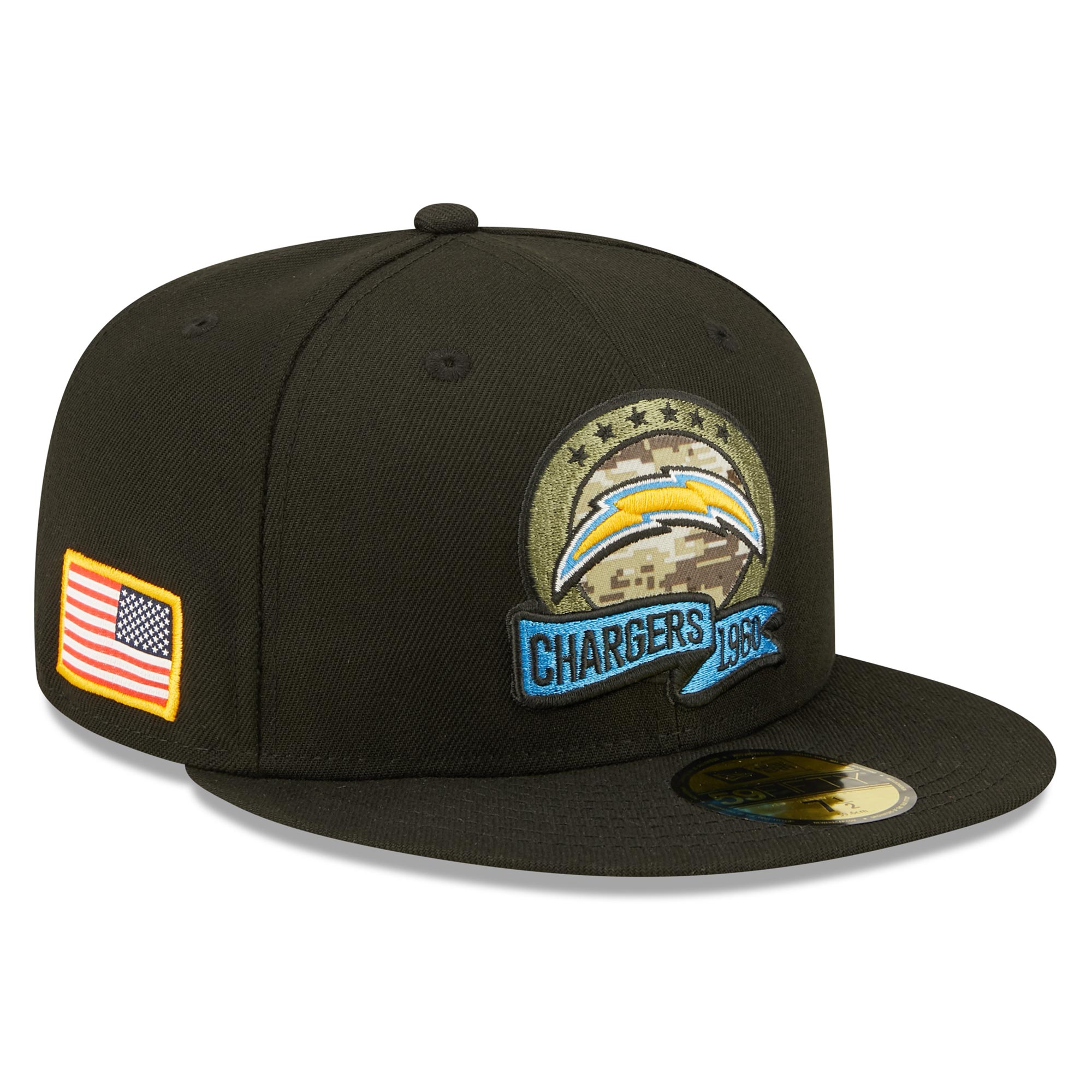Los Angeles Chargers 2022 NFL On-Field Salute to Service New Era 59FIFTY Fitted Cap