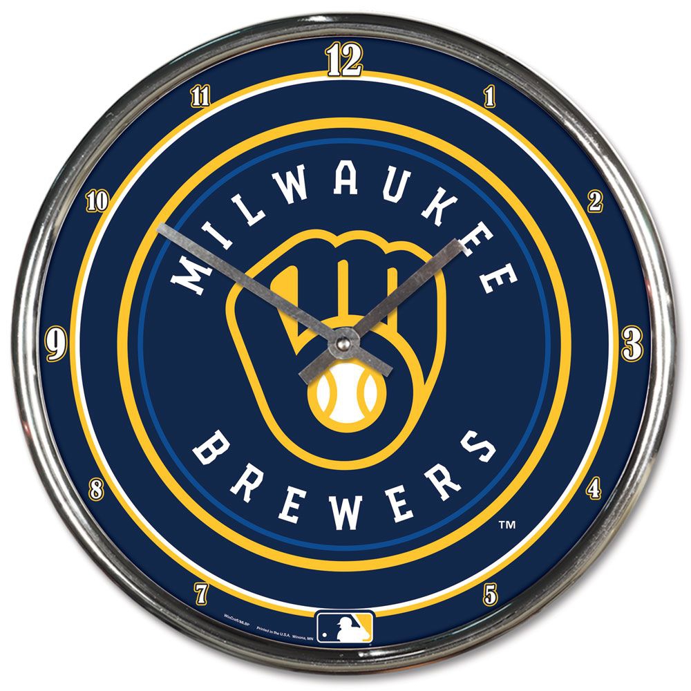 Milwaukee Brewers WinCraft Chrome MLB Wanduhr